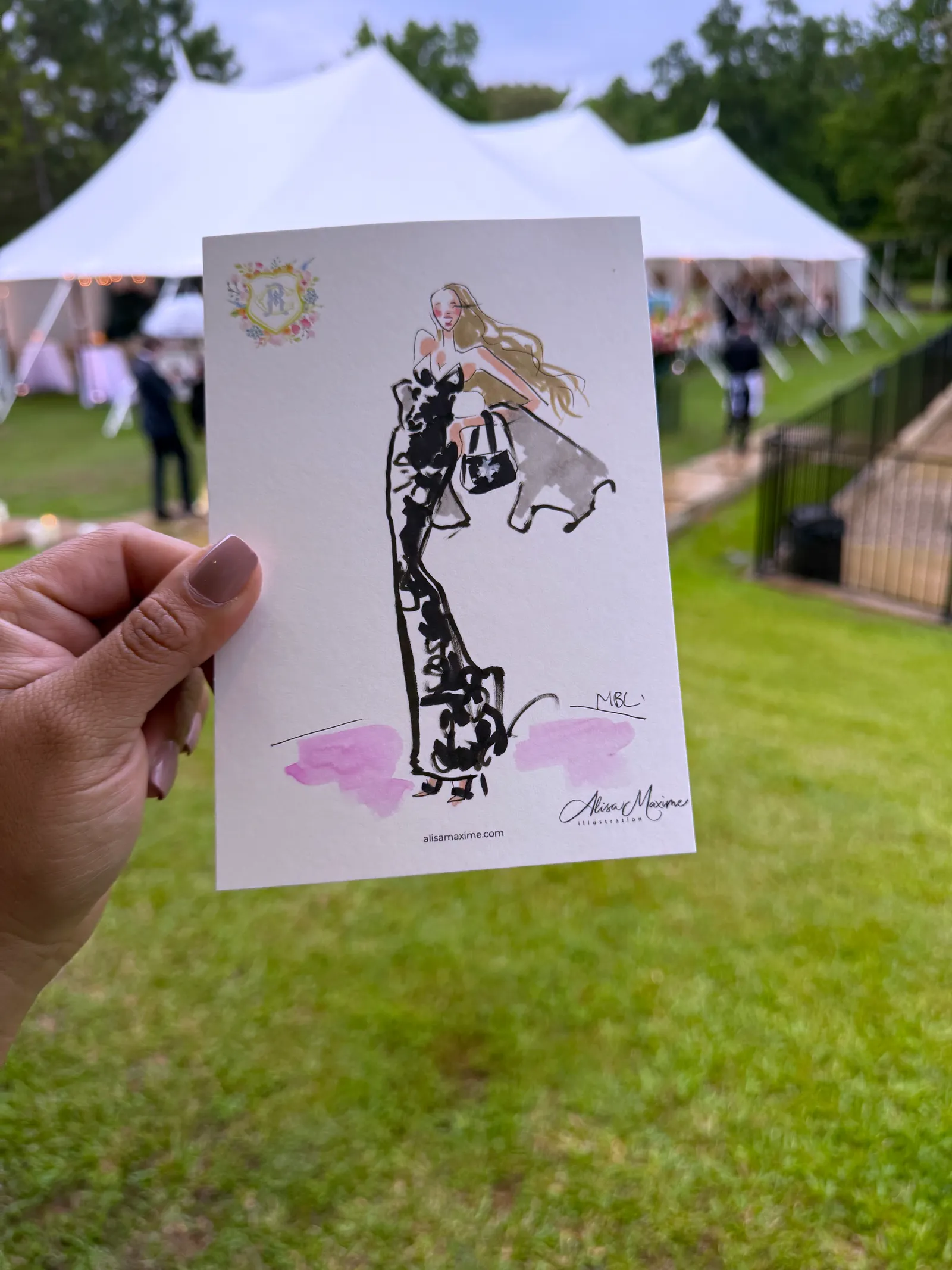 Live fashion sketch 14 from Wedding at High Hill Resort Community, Tyler, Texas