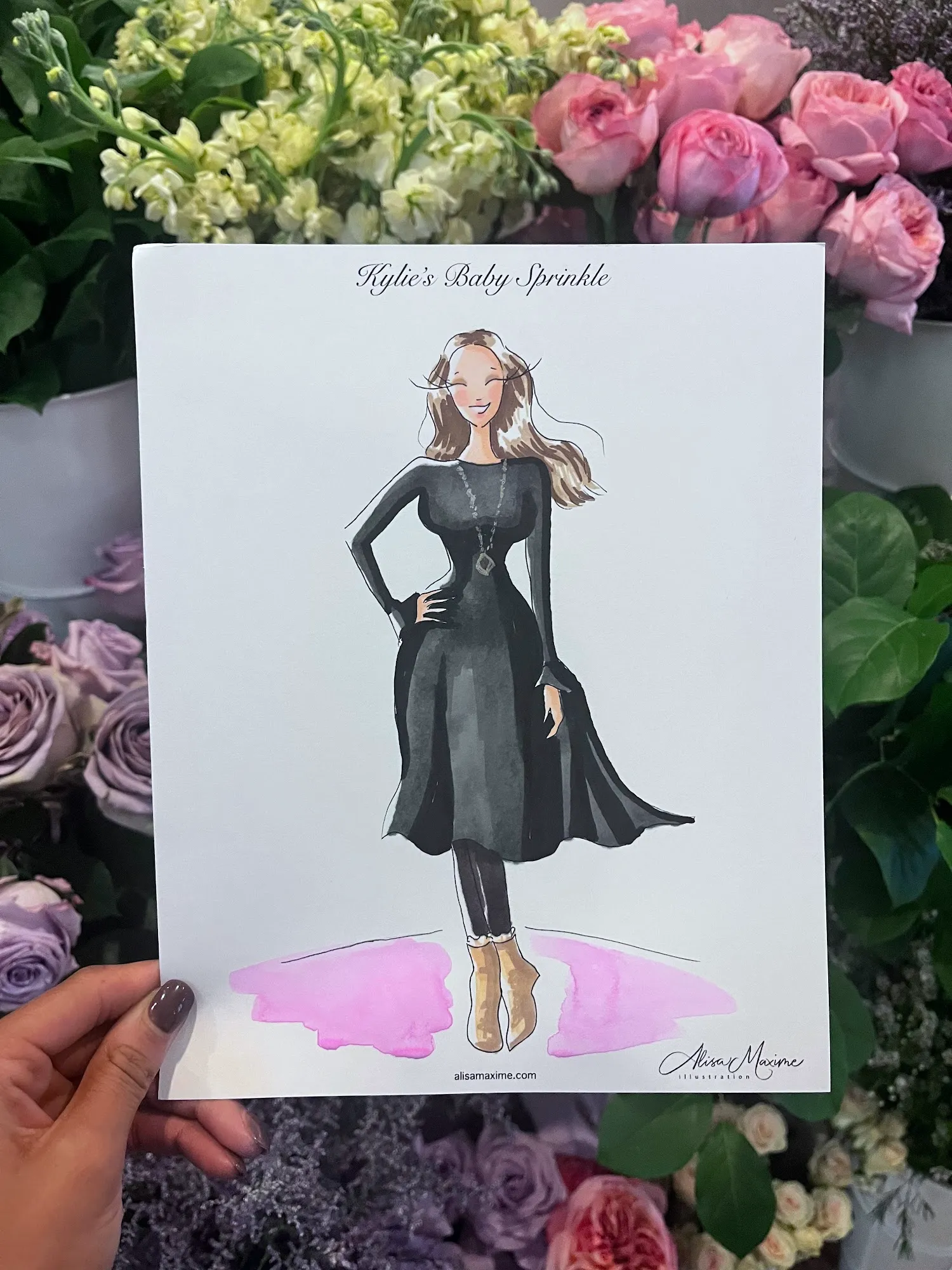 Live fashion sketch 5 from Charming Baby Shower in Biltmore Forest