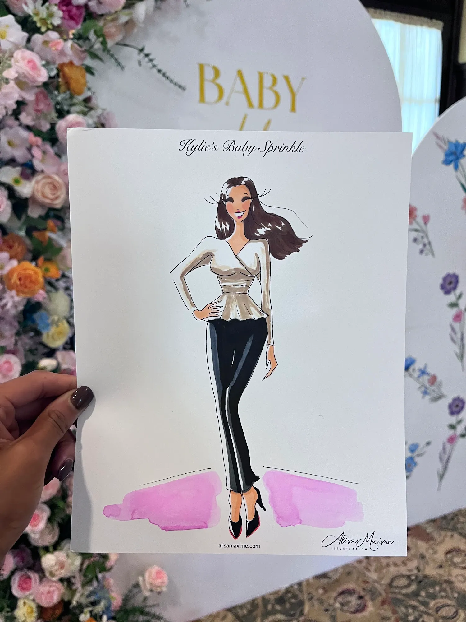 Live sketch from Charming Baby Shower in Biltmore Forest