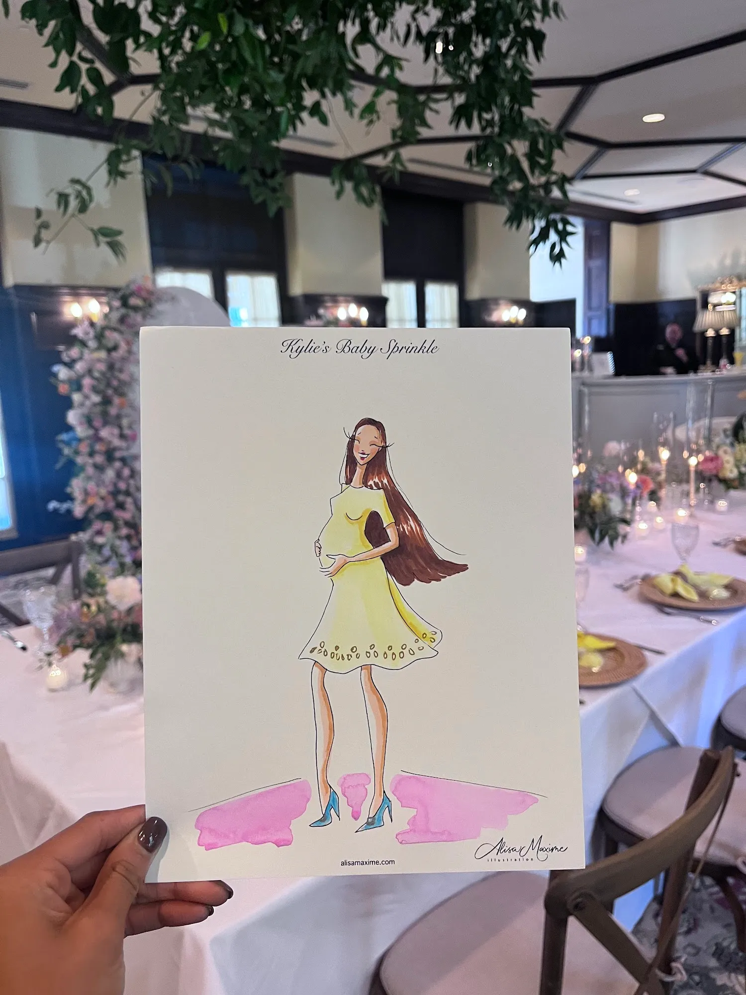 Live fashion sketch 3 from Charming Baby Shower in Biltmore Forest