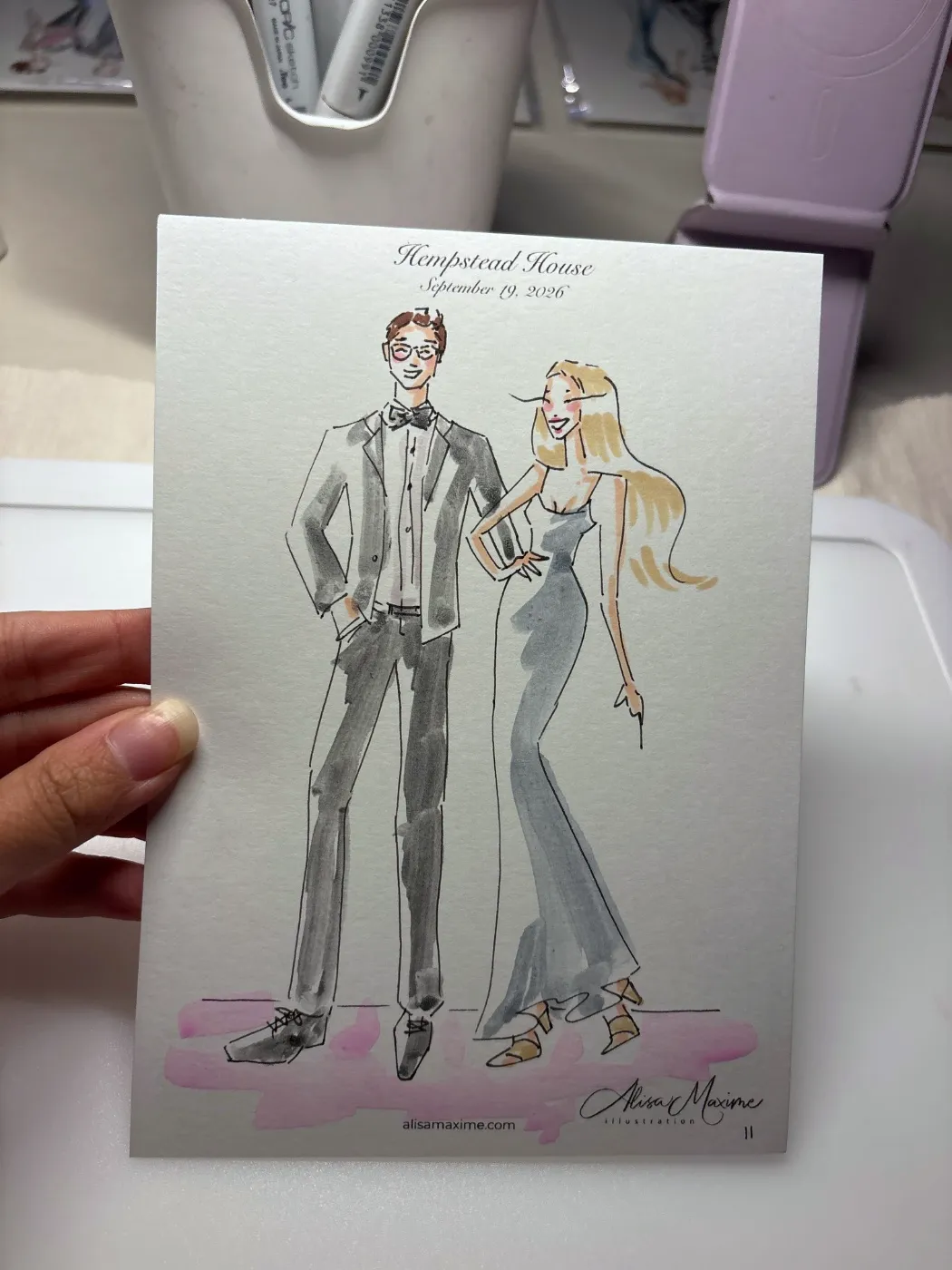 Live fashion sketch 11 from Wedding Celebration at Hempstead House, Sands Point Preserve