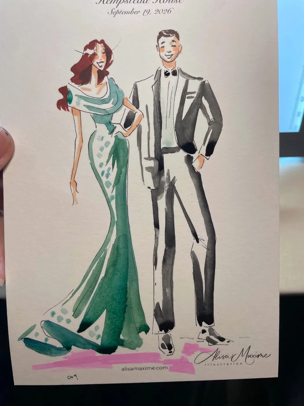 Live fashion sketch 9 from Wedding Celebration at Hempstead House, Sands Point Preserve