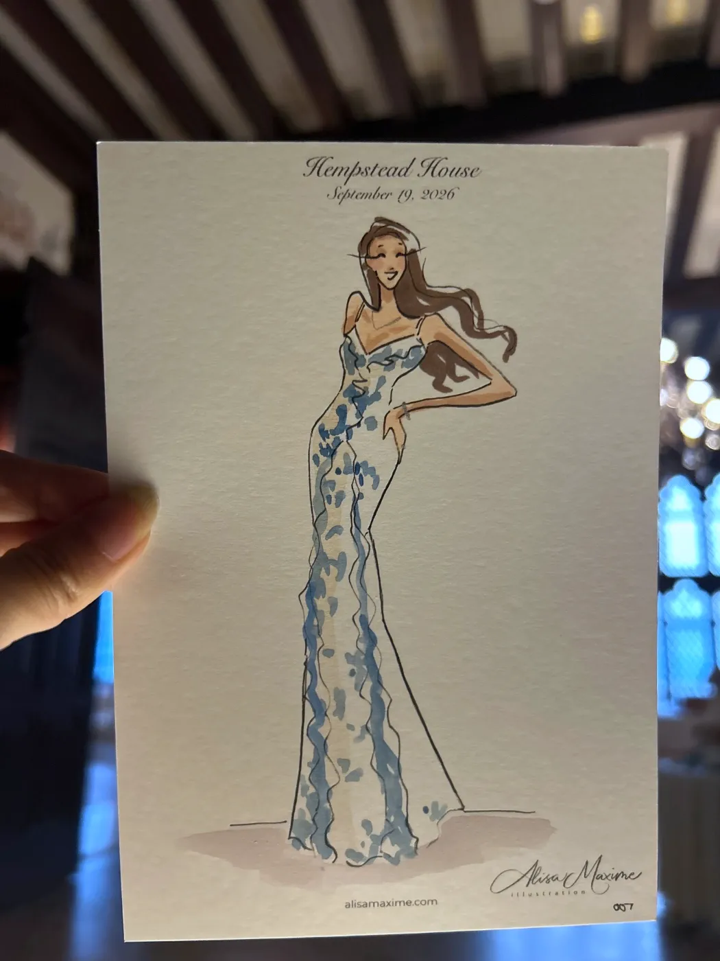 Live fashion sketch 7 from Wedding Celebration at Hempstead House, Sands Point Preserve