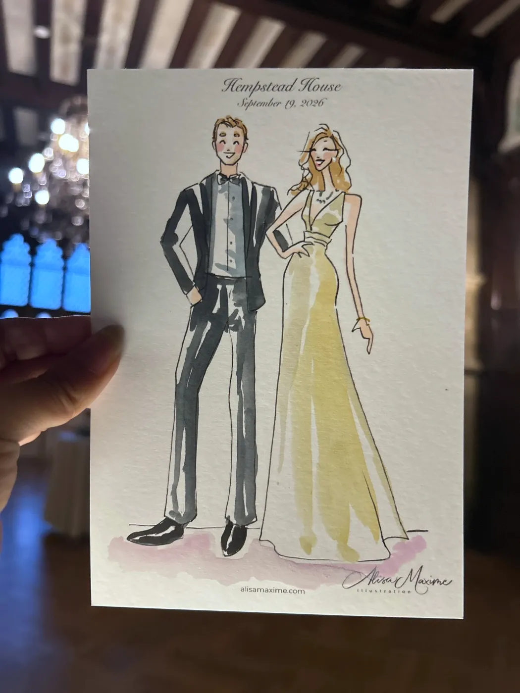 Live fashion sketch 10 from Wedding Celebration at Hempstead House, Sands Point Preserve