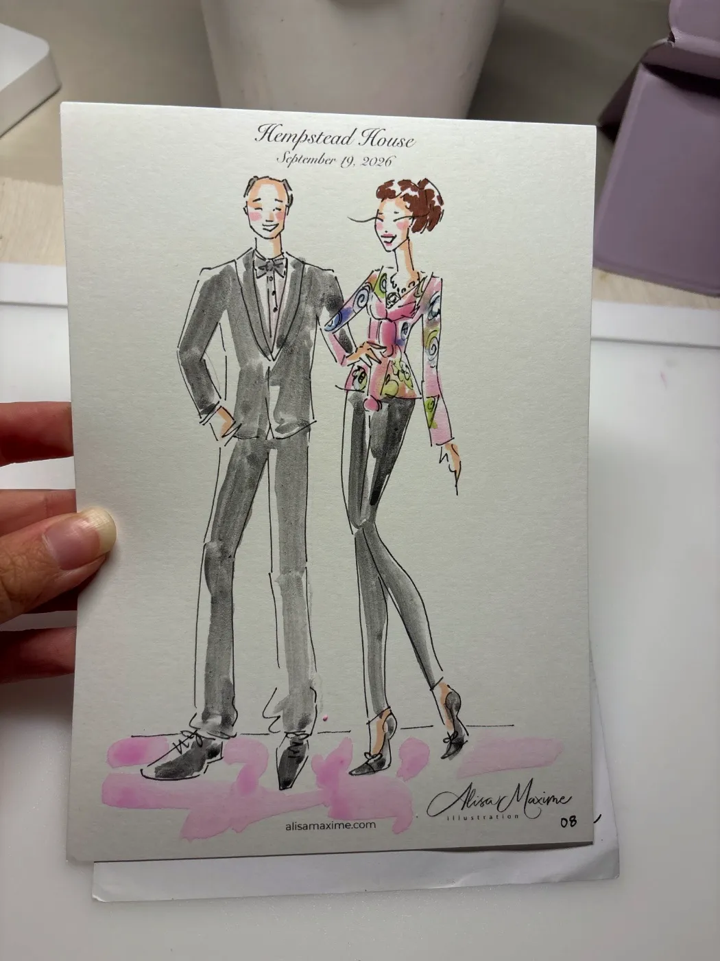 Live fashion sketch 8 from Wedding Celebration at Hempstead House, Sands Point Preserve