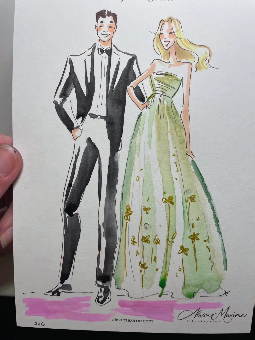 Live sketch from Wedding Celebration at Hempstead House, Sands Point Preserve