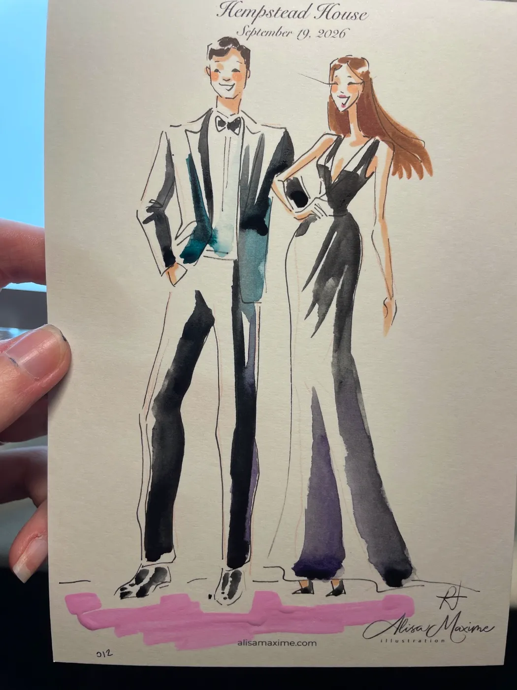 Live fashion sketch 12 from Wedding Celebration at Hempstead House, Sands Point Preserve