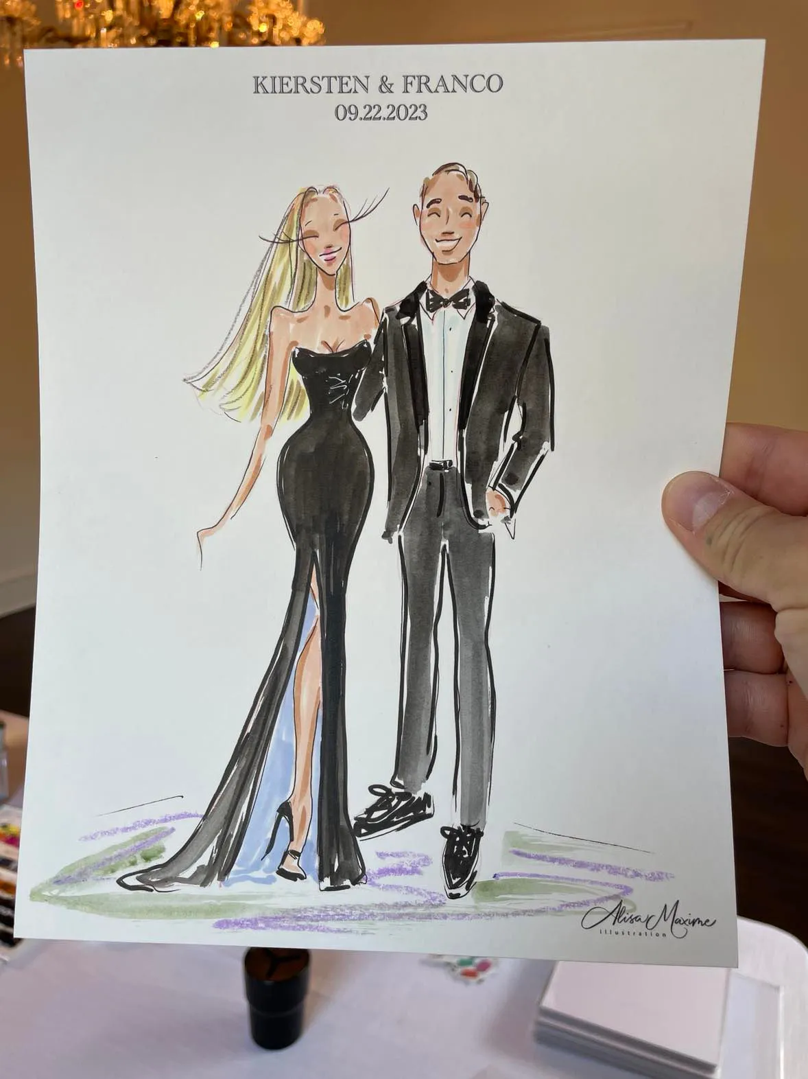 A finished fashion sketch