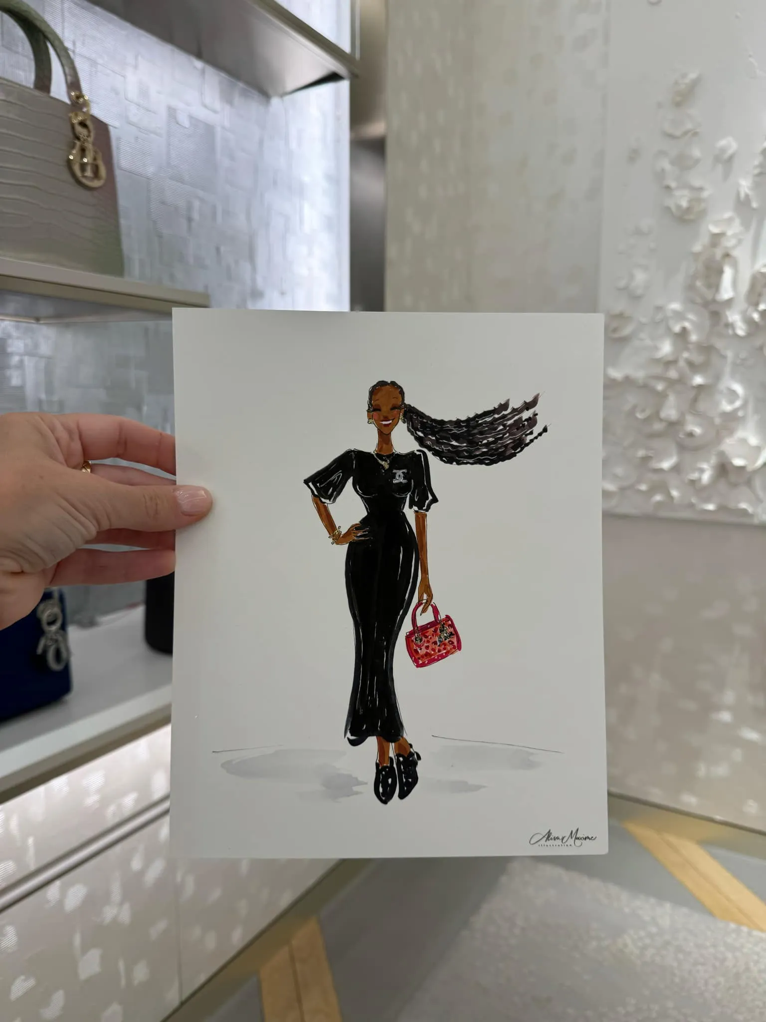 A finished fashion sketch