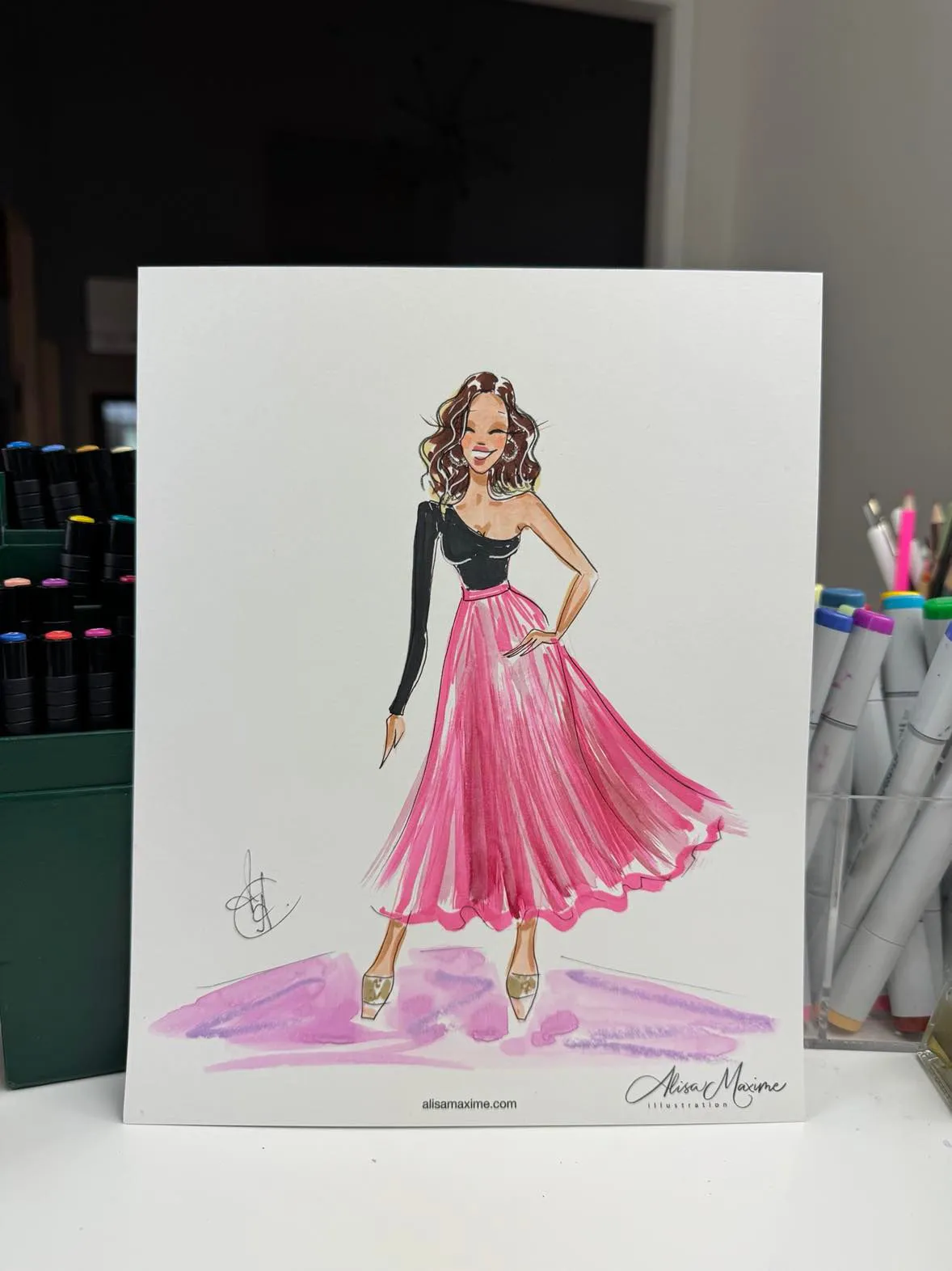 In-studio fashion sketch