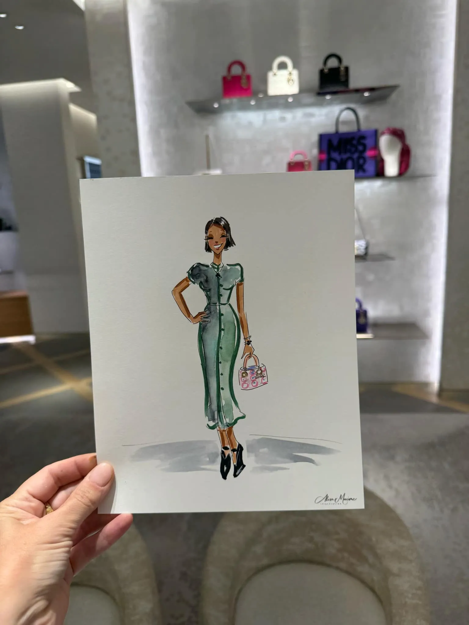 In-studio fashion sketch