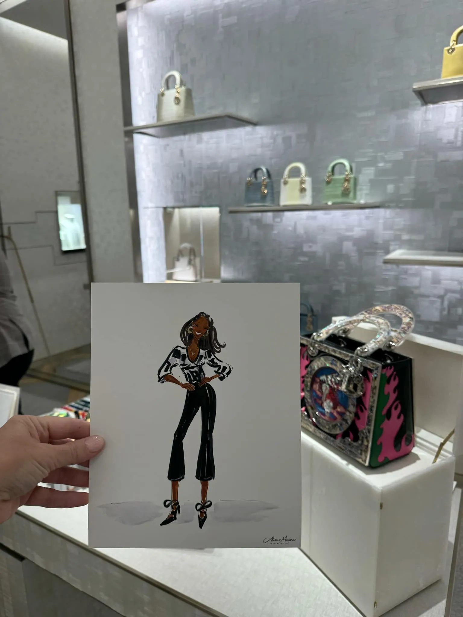 In-studio fashion sketch