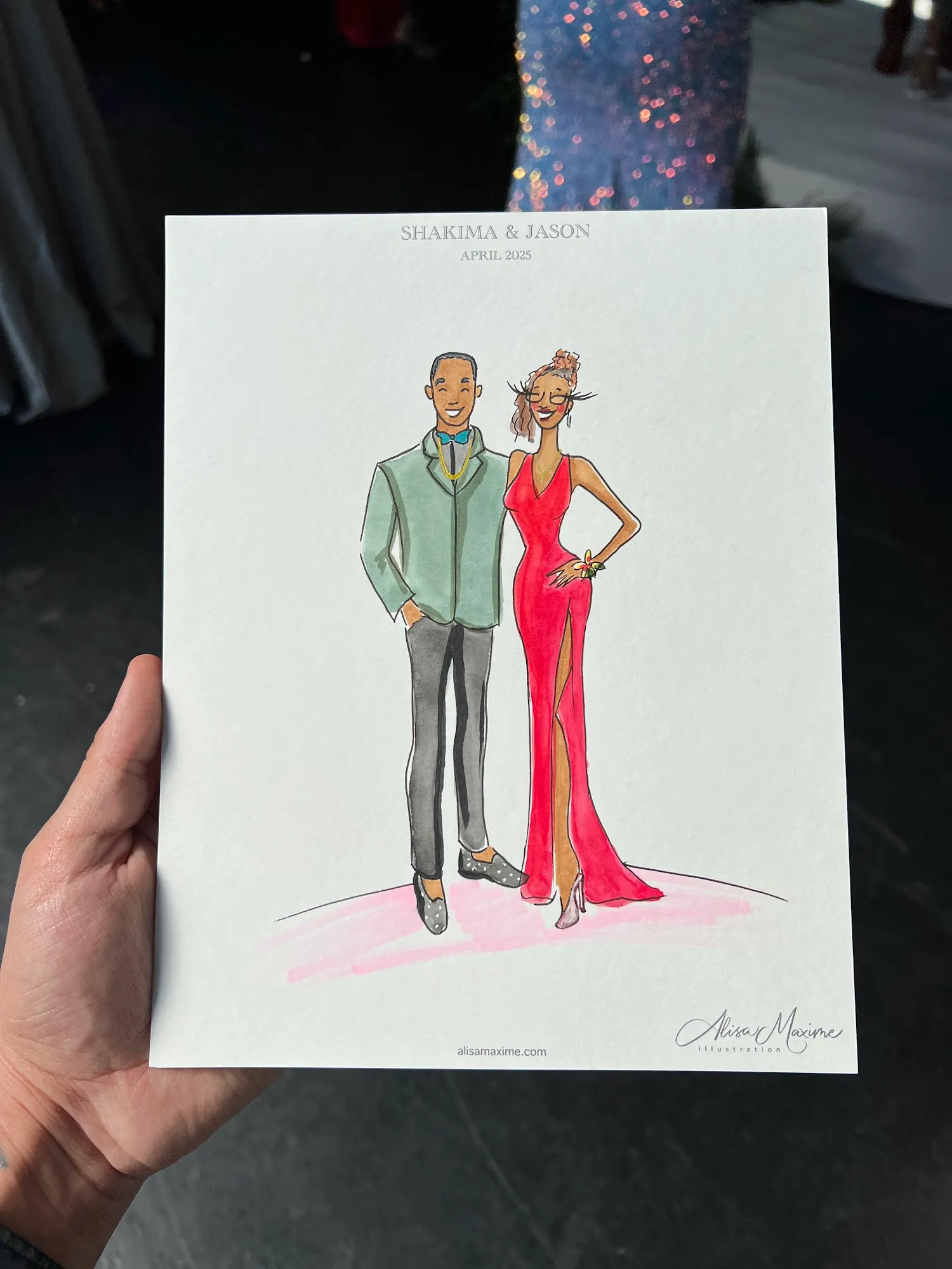 Live sketch from Brooklyn Wedding Celebration at 501 Union