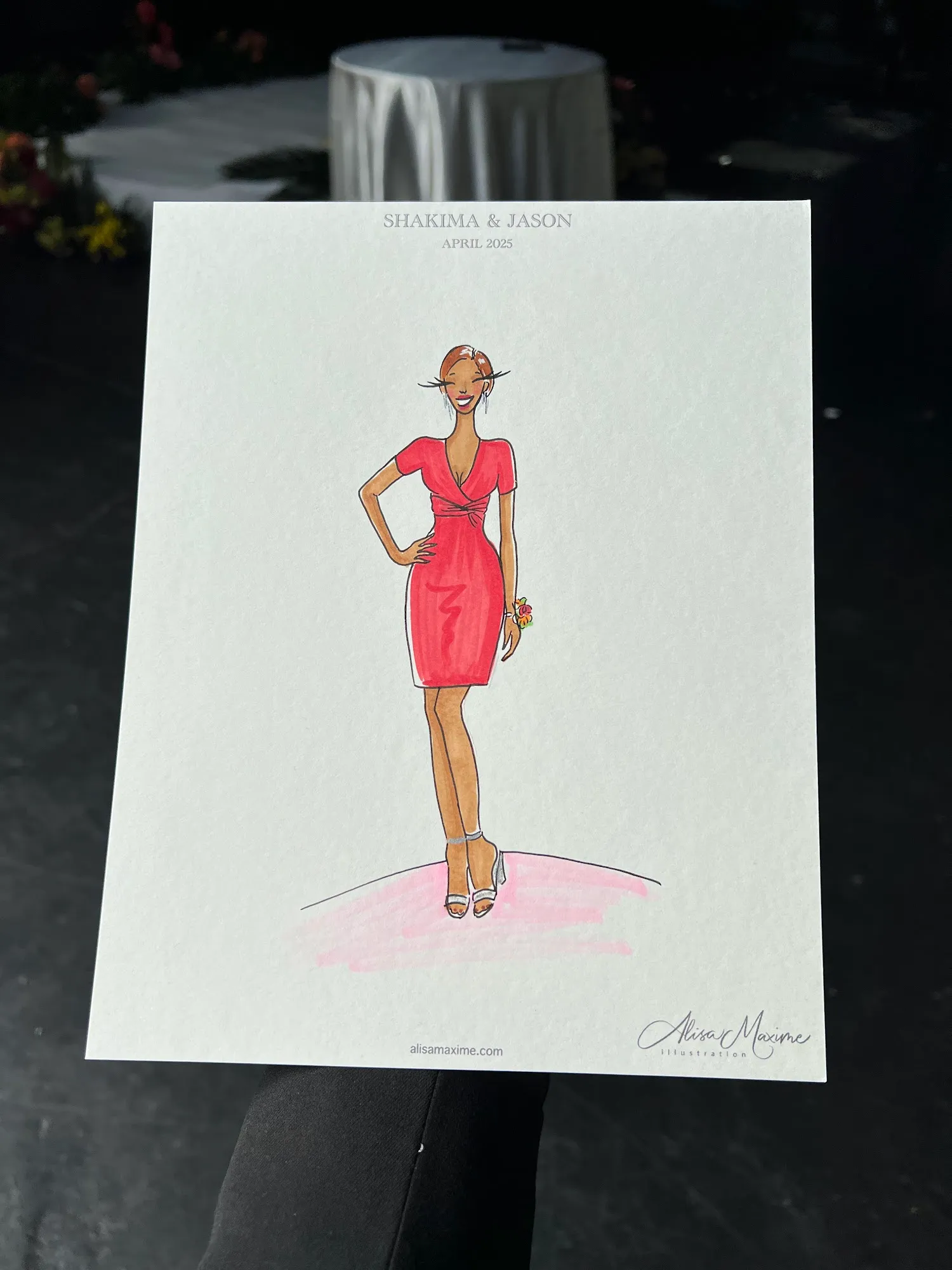 Live fashion sketch 9 from Brooklyn Wedding Celebration at 501 Union