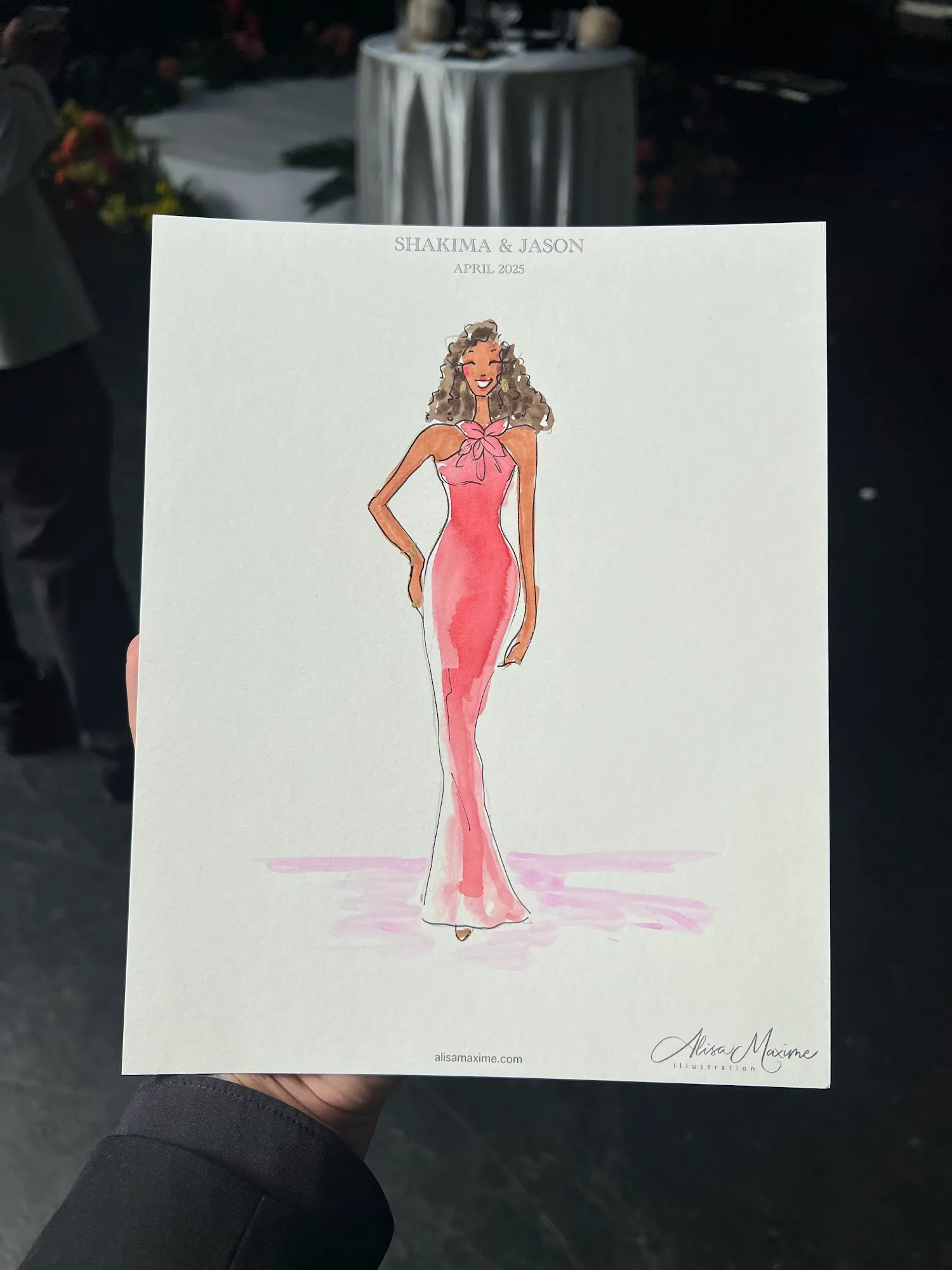 Live fashion sketch 3 from Brooklyn Wedding Celebration at 501 Union