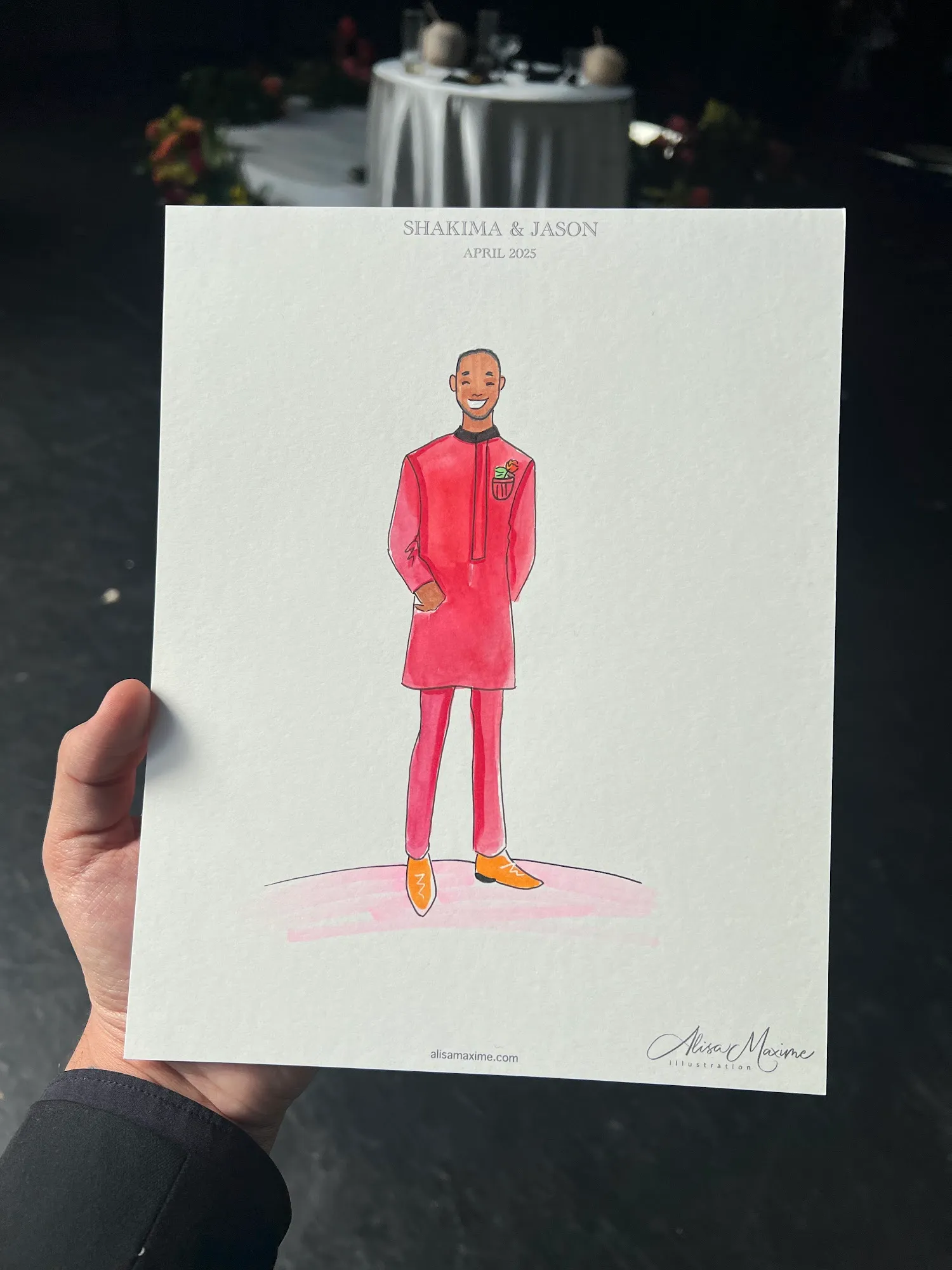 Live fashion sketch 4 from Brooklyn Wedding Celebration at 501 Union