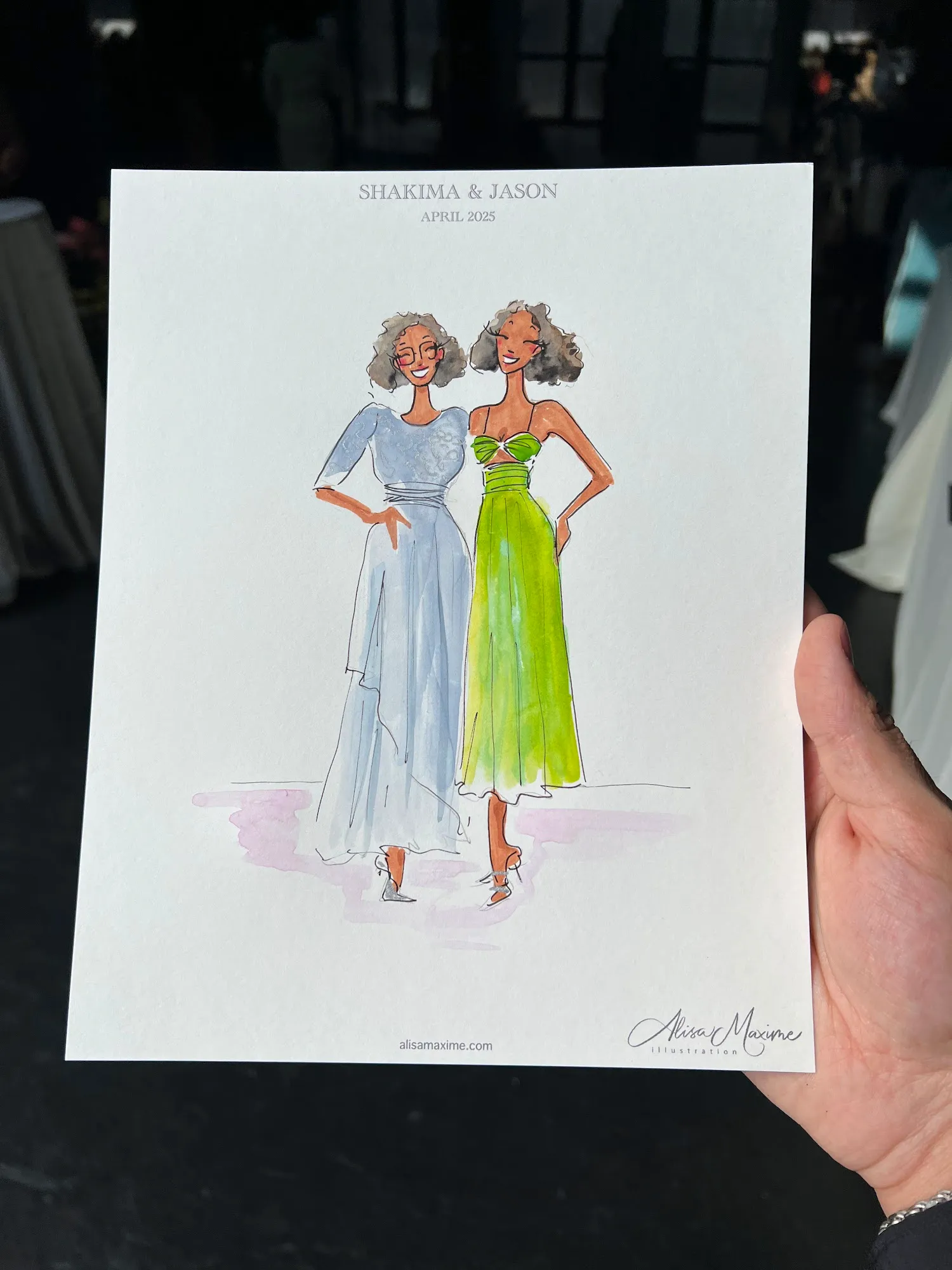 Live fashion sketch 8 from Brooklyn Wedding Celebration at 501 Union