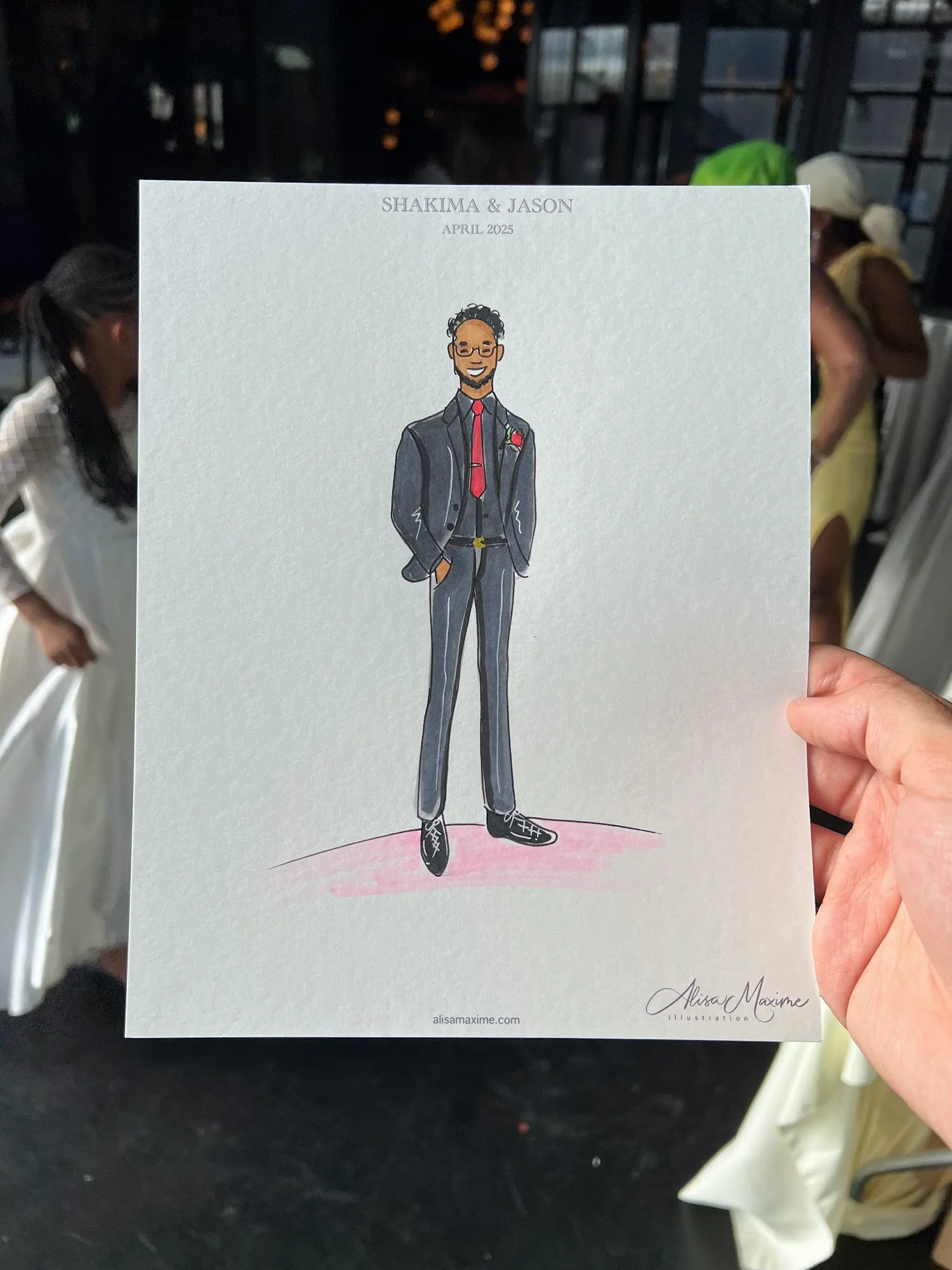 Live fashion sketch 16 from Brooklyn Wedding Celebration at 501 Union