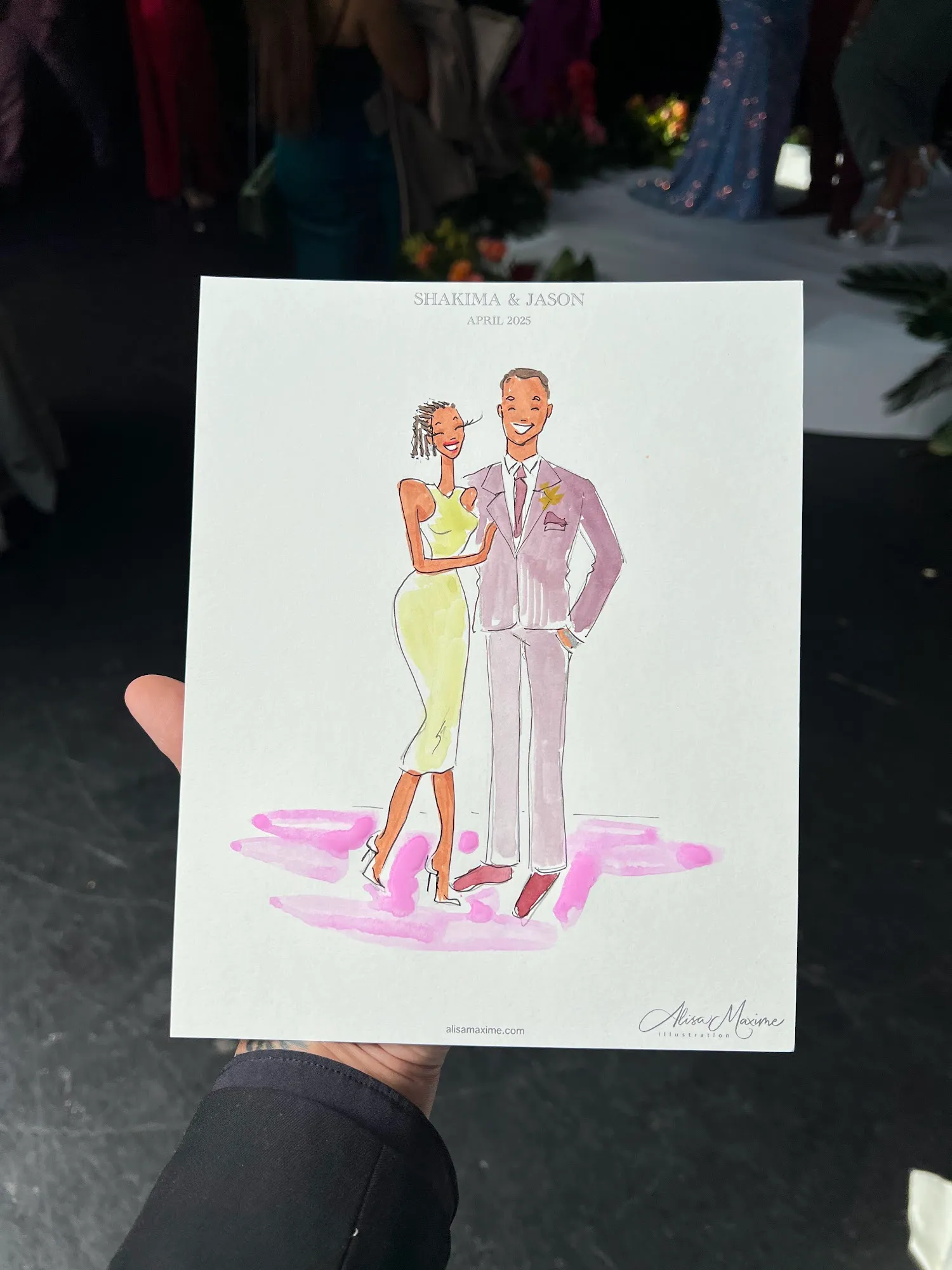 Live fashion sketch 2 from Brooklyn Wedding Celebration at 501 Union