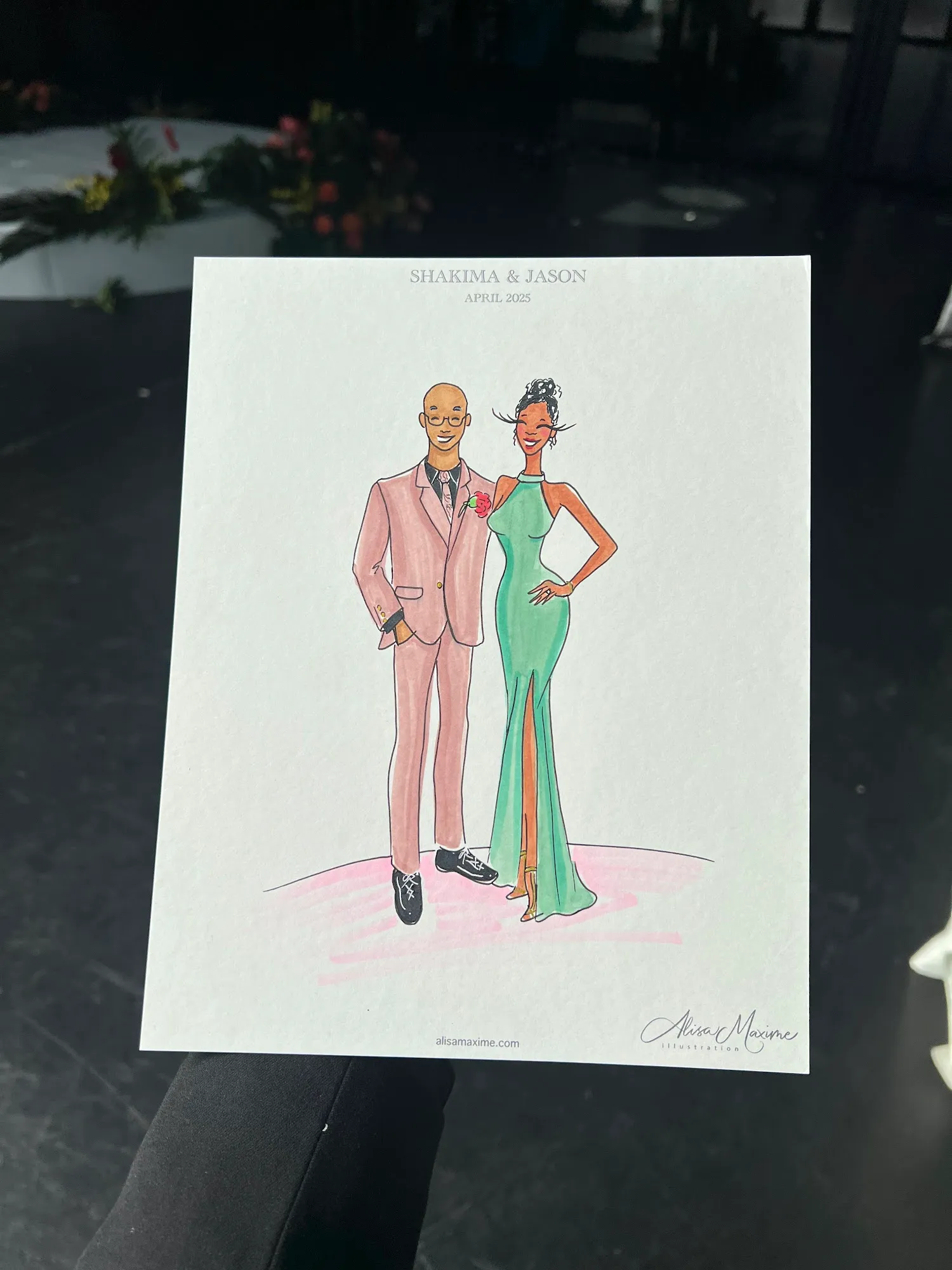Live fashion sketch 11 from Brooklyn Wedding Celebration at 501 Union