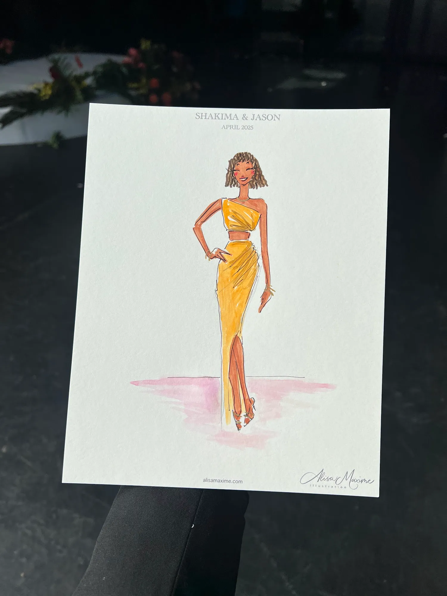 Live fashion sketch 10 from Brooklyn Wedding Celebration at 501 Union