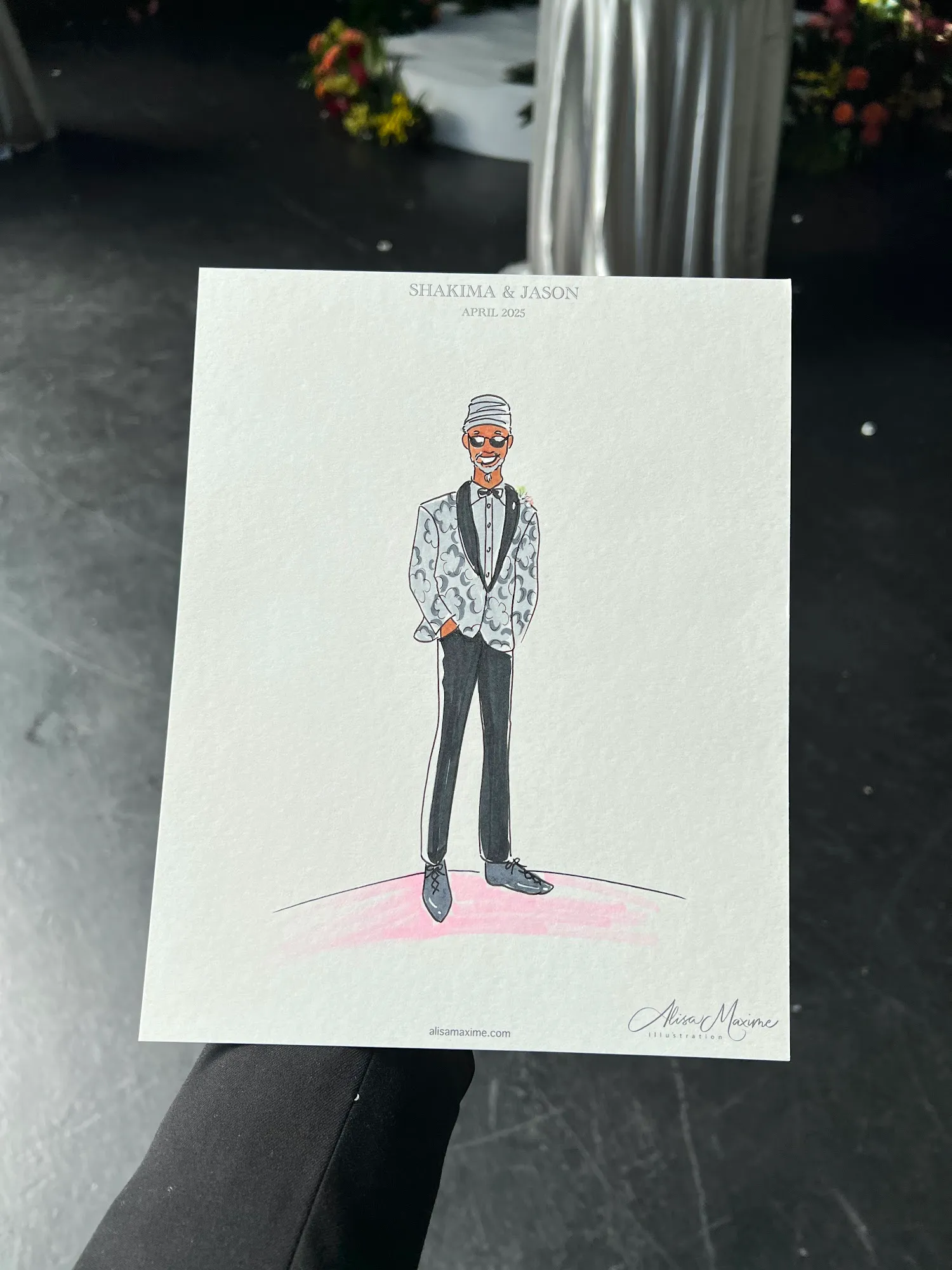 Live fashion sketch 7 from Brooklyn Wedding Celebration at 501 Union
