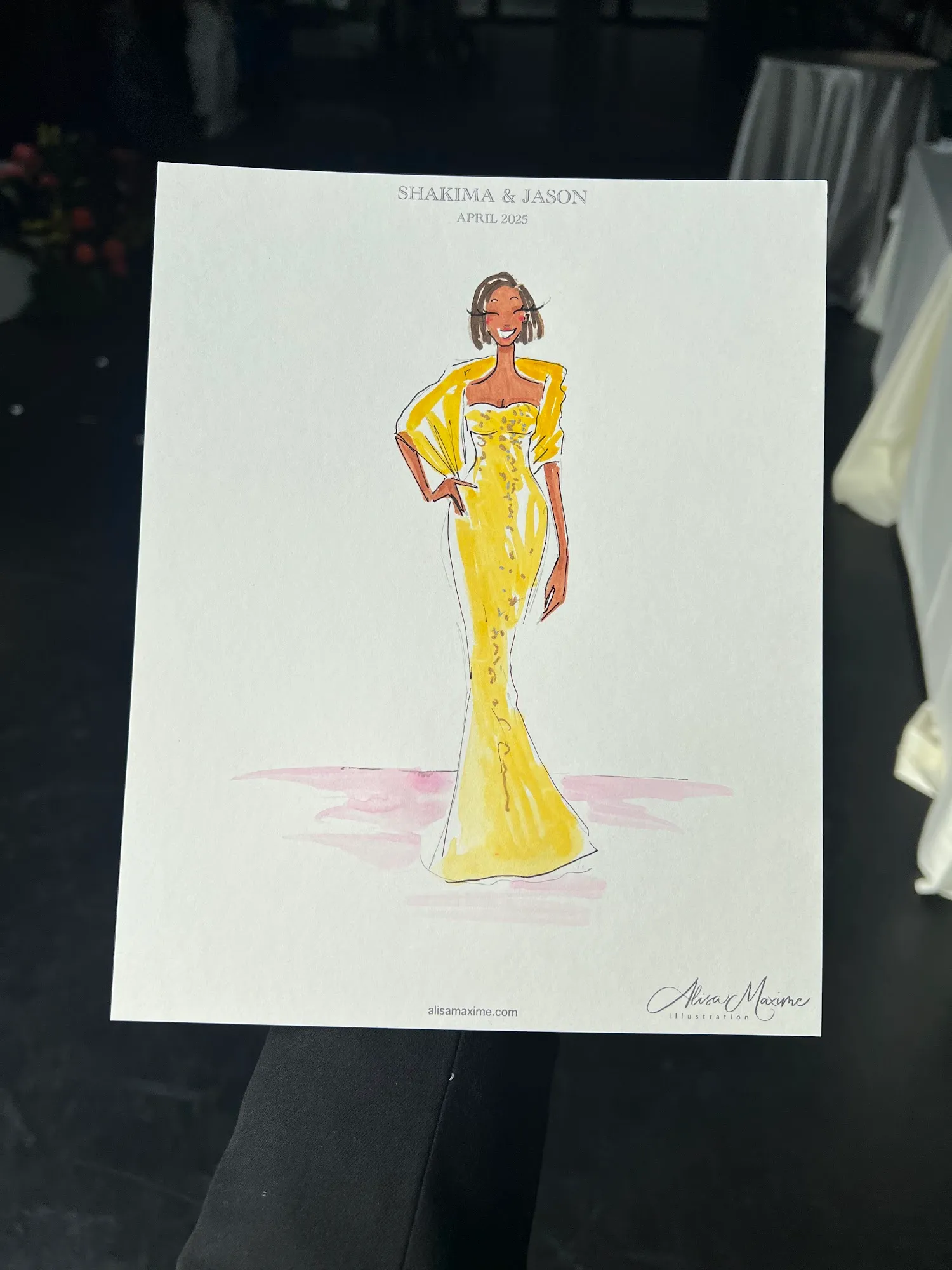 Live fashion sketch 12 from Brooklyn Wedding Celebration at 501 Union