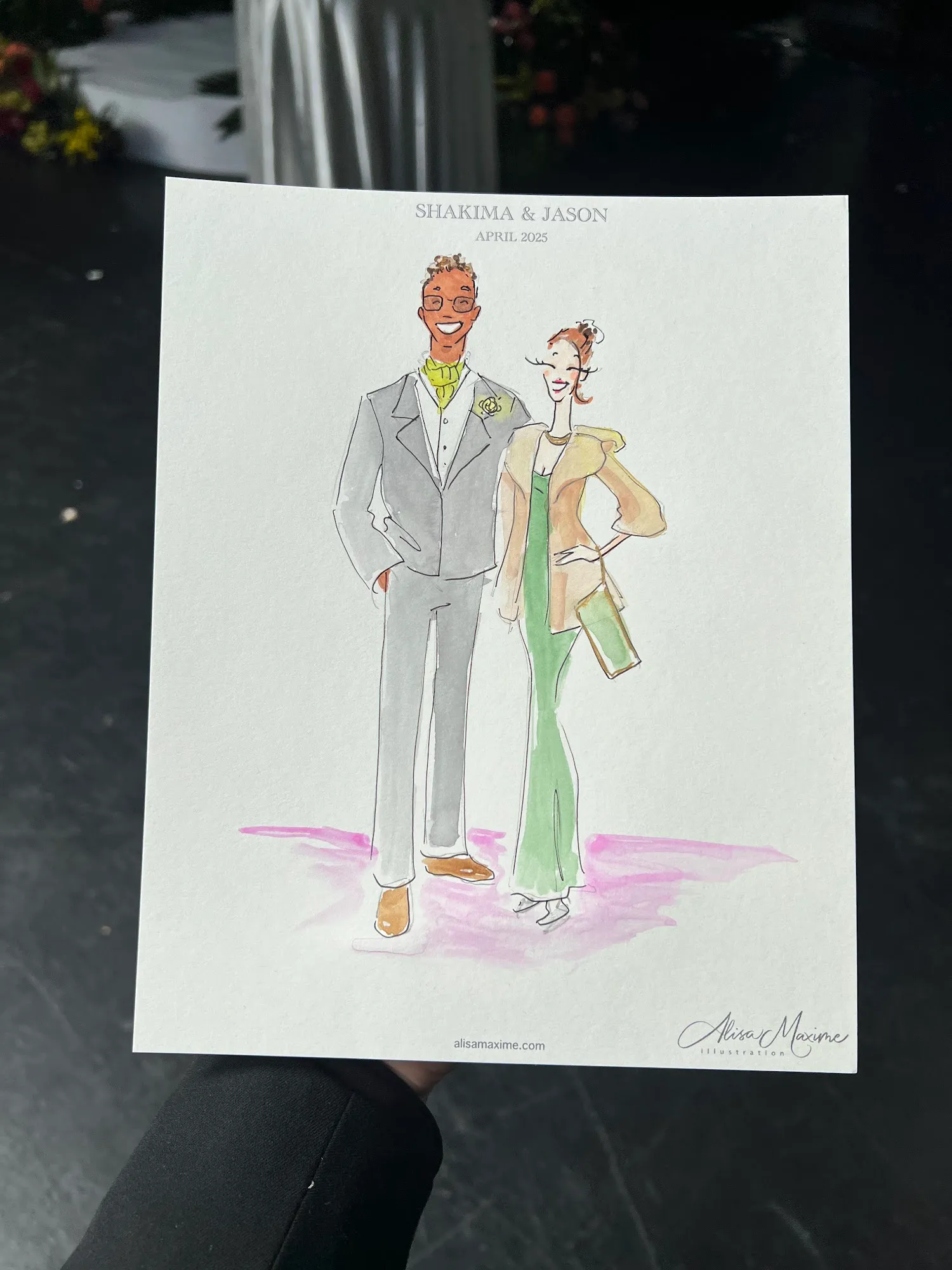 Live fashion sketch 5 from Brooklyn Wedding Celebration at 501 Union