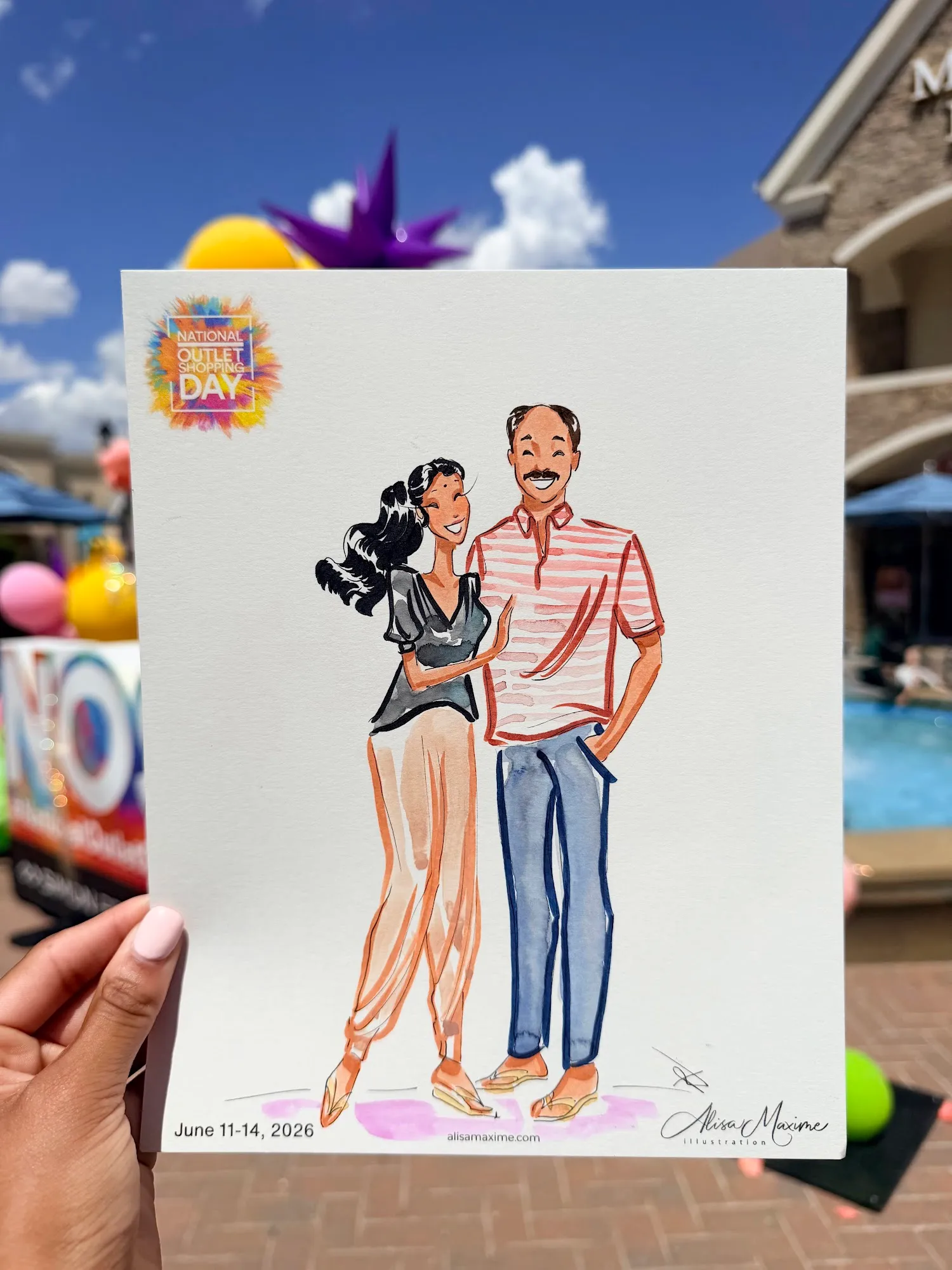 Live sketch from National Outlet Shopping Day Weekend at Charlotte Premium Outlets