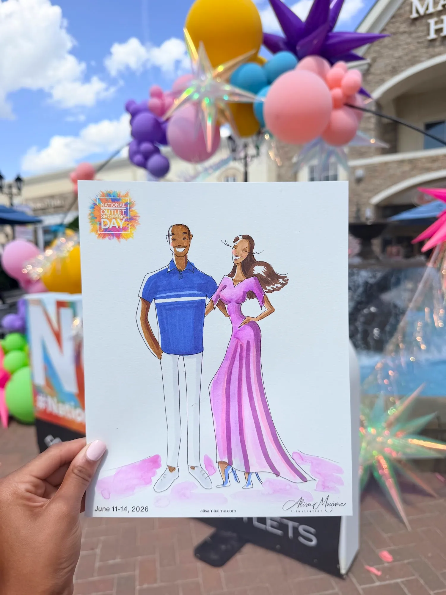 Live fashion sketch 14 from National Outlet Shopping Day Weekend at Charlotte Premium Outlets