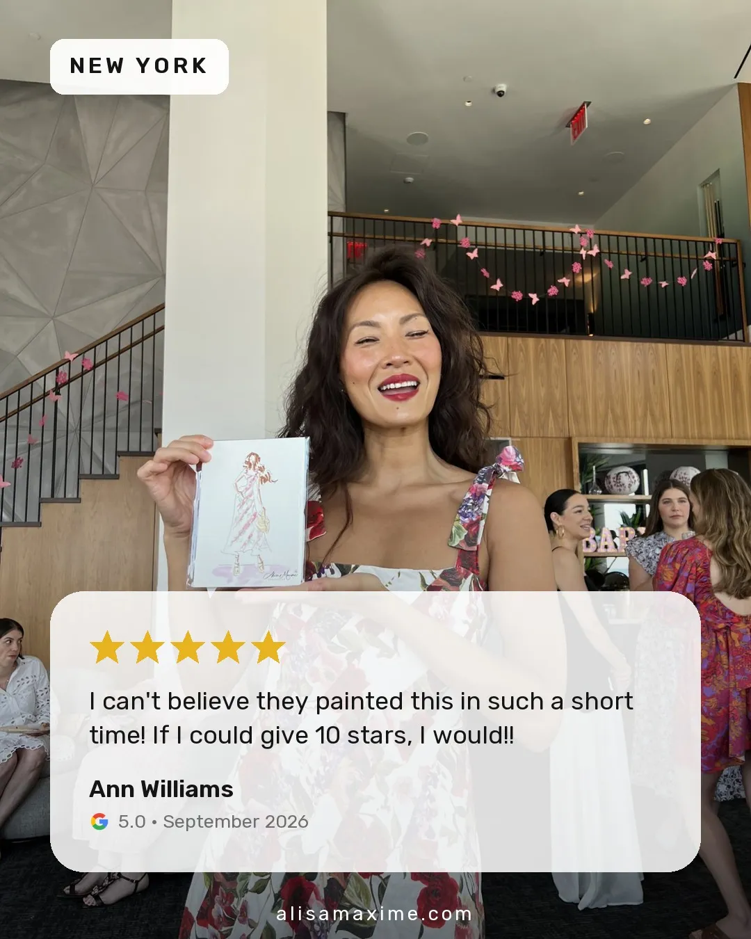 Ann Williams's Google review, on a photo from one of our events