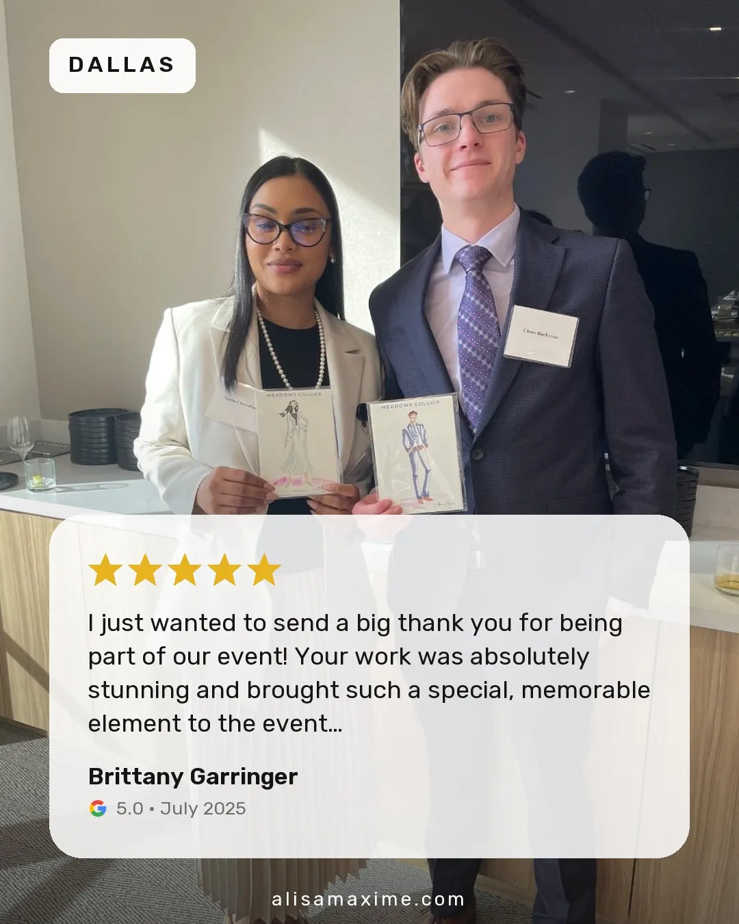 Brittany Garringer's Google review, on a photo from one of our events