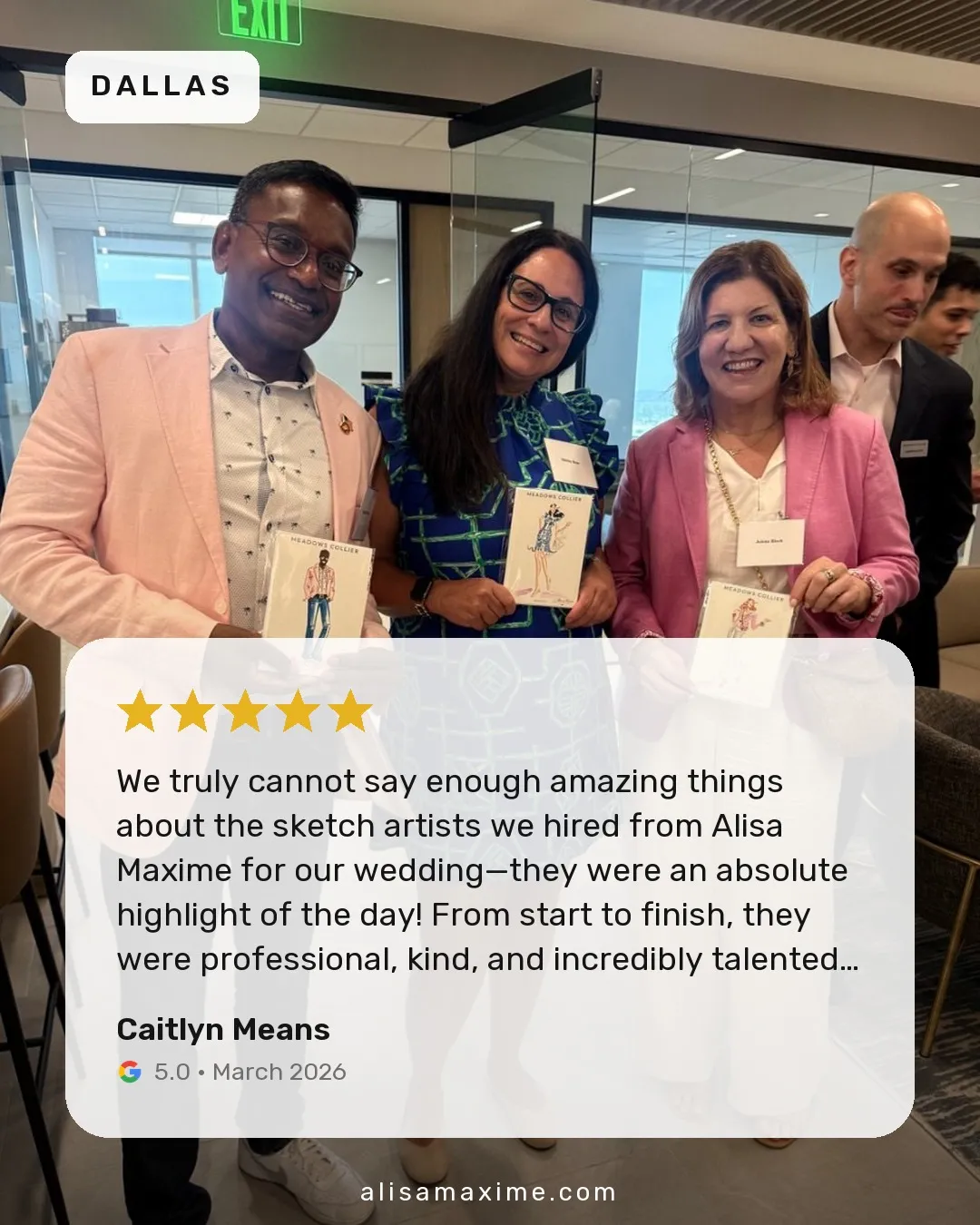Caitlyn Means's Google review, on a photo from one of our events