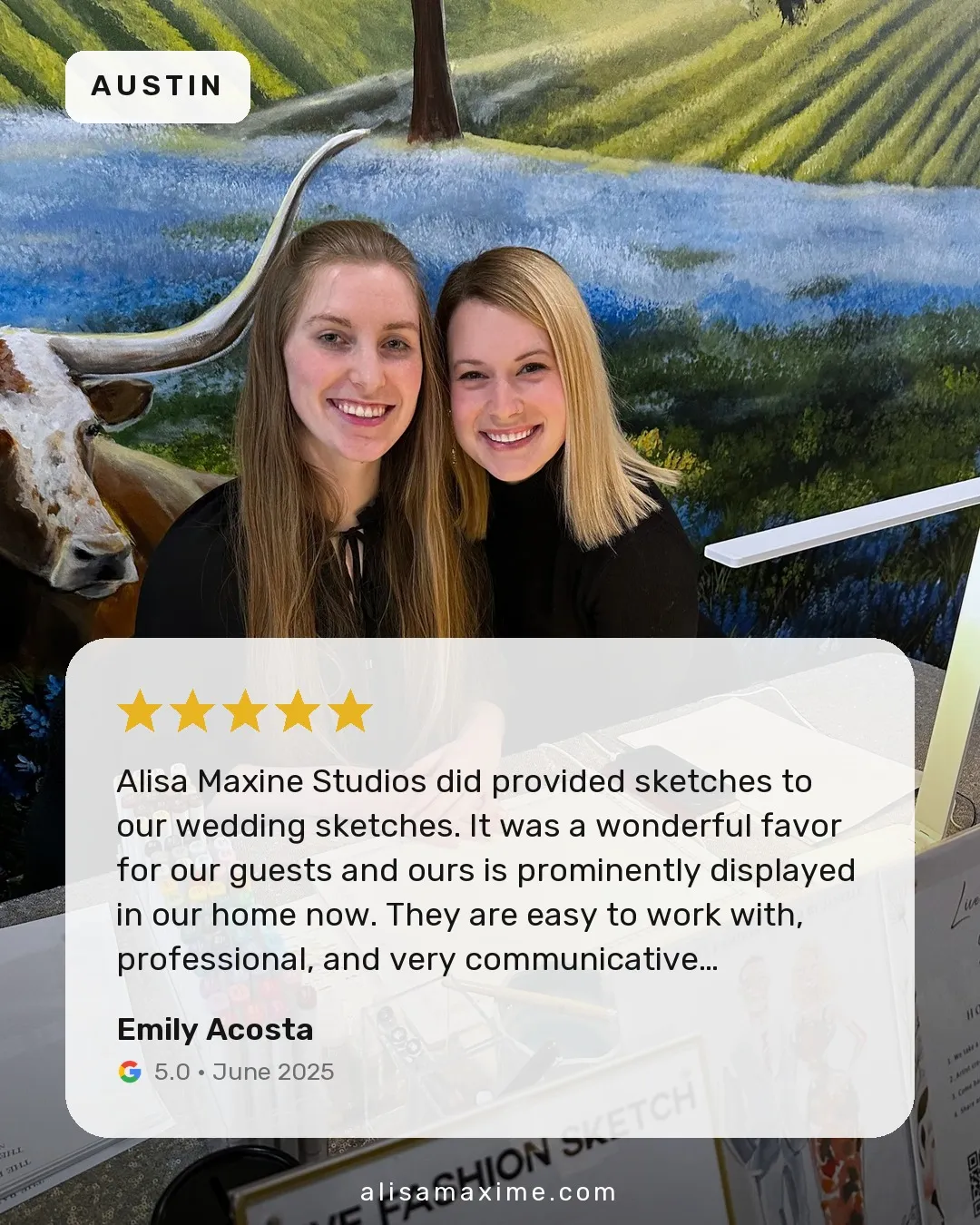 Emily Acosta's Google review, on a photo from one of our events