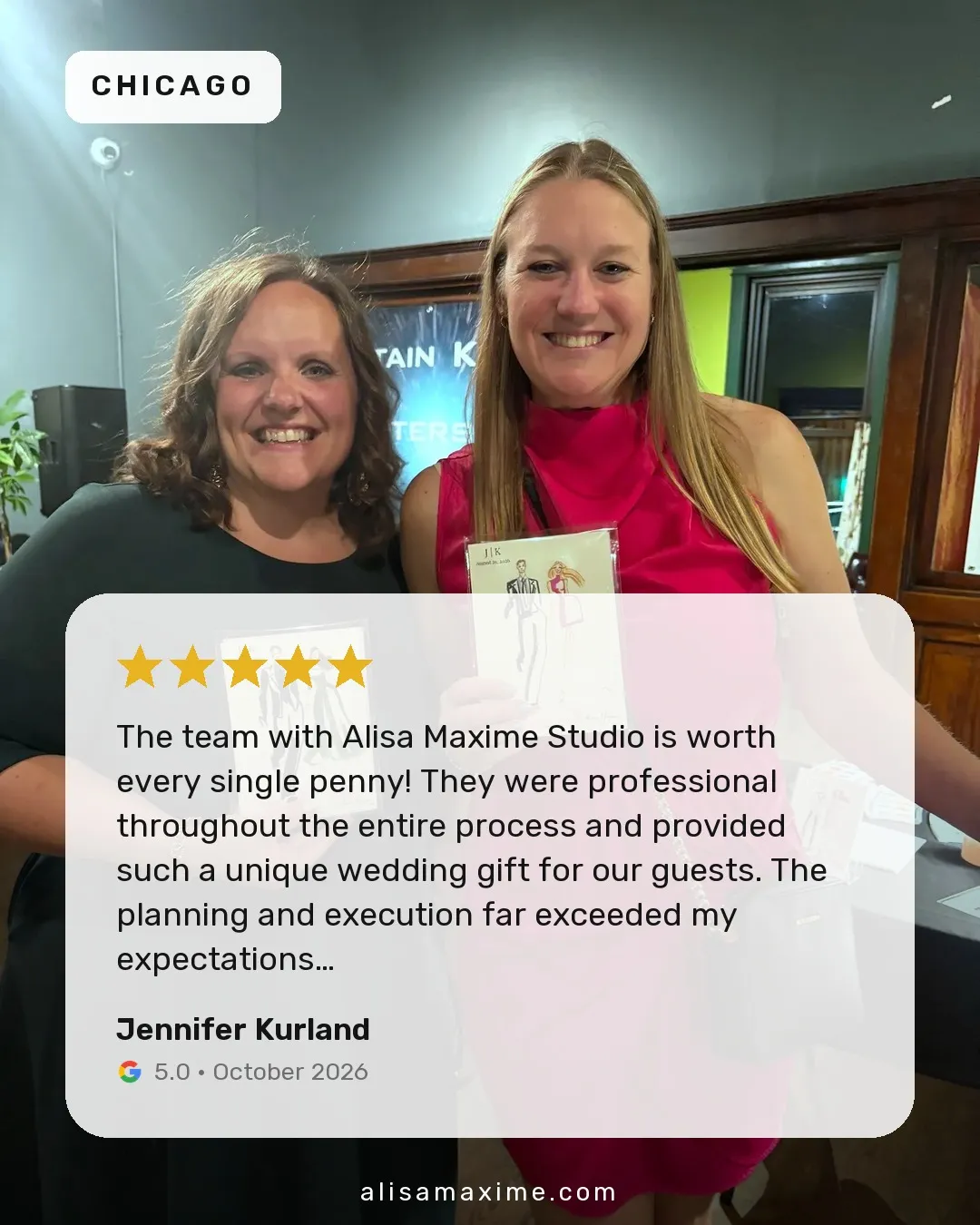 Jennifer Kurland's Google review, on a photo from one of our events