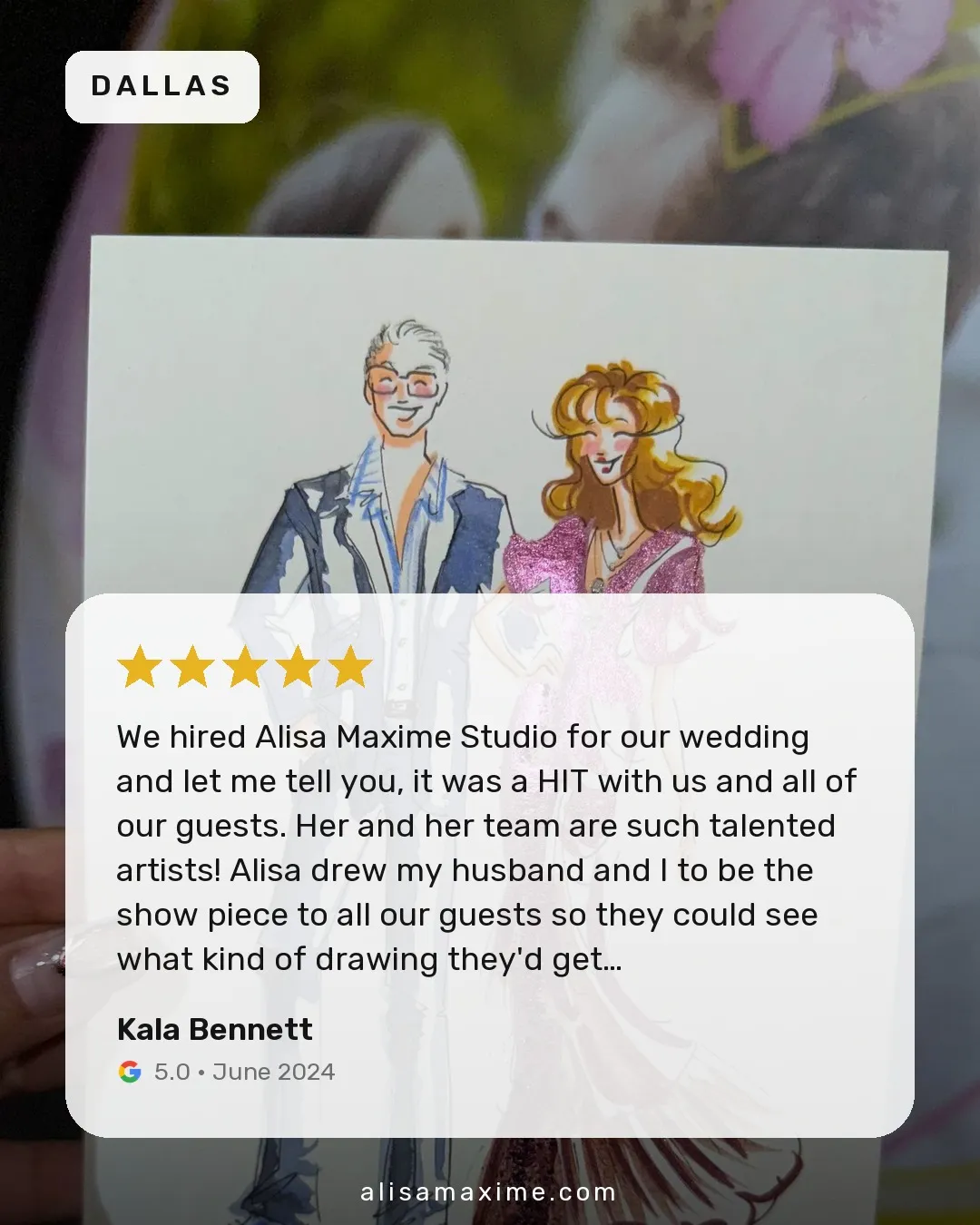 Kala Bennett's Google review, on a photo from one of our events