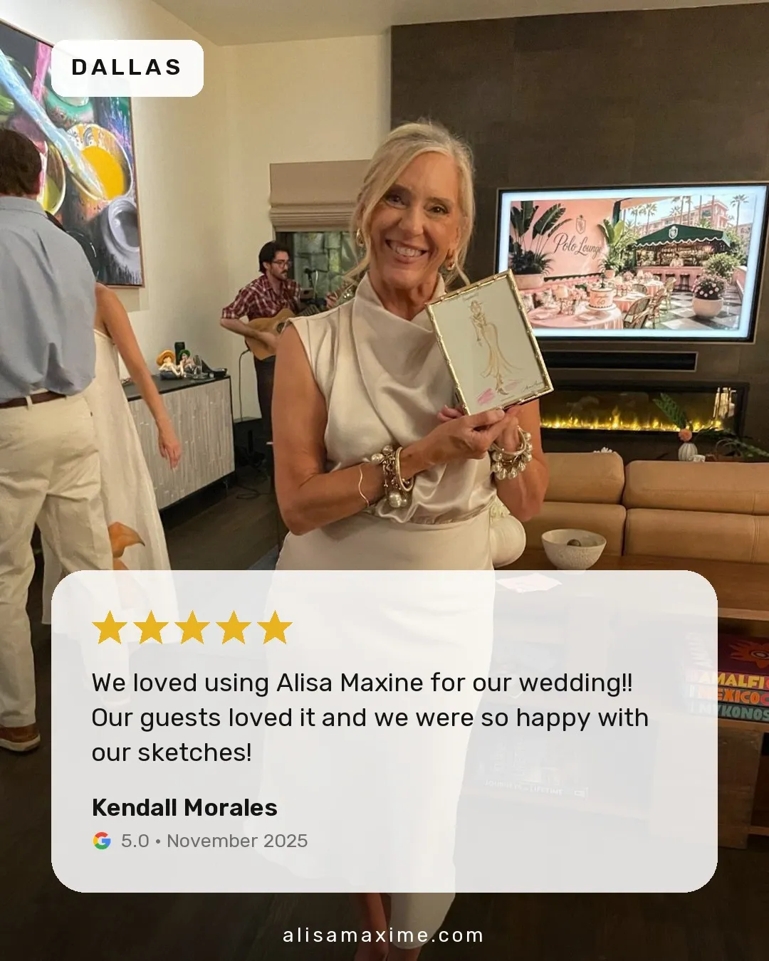 Kendall Morales's Google review, on a photo from one of our events