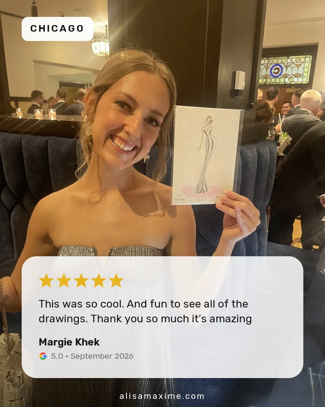 Margie Khek's Google review, on a photo from one of our events