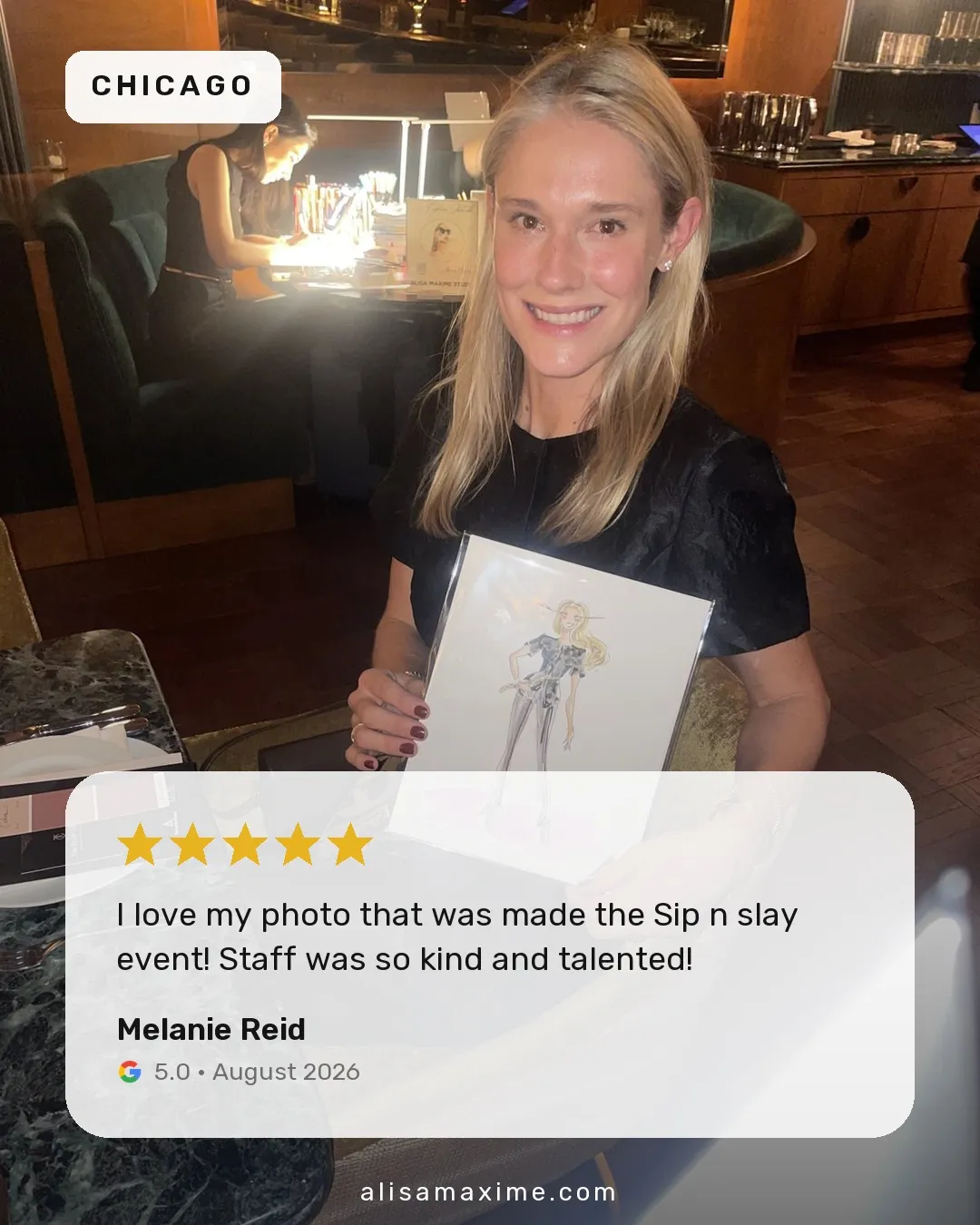 Melanie Reid's Google review, on a photo from one of our events