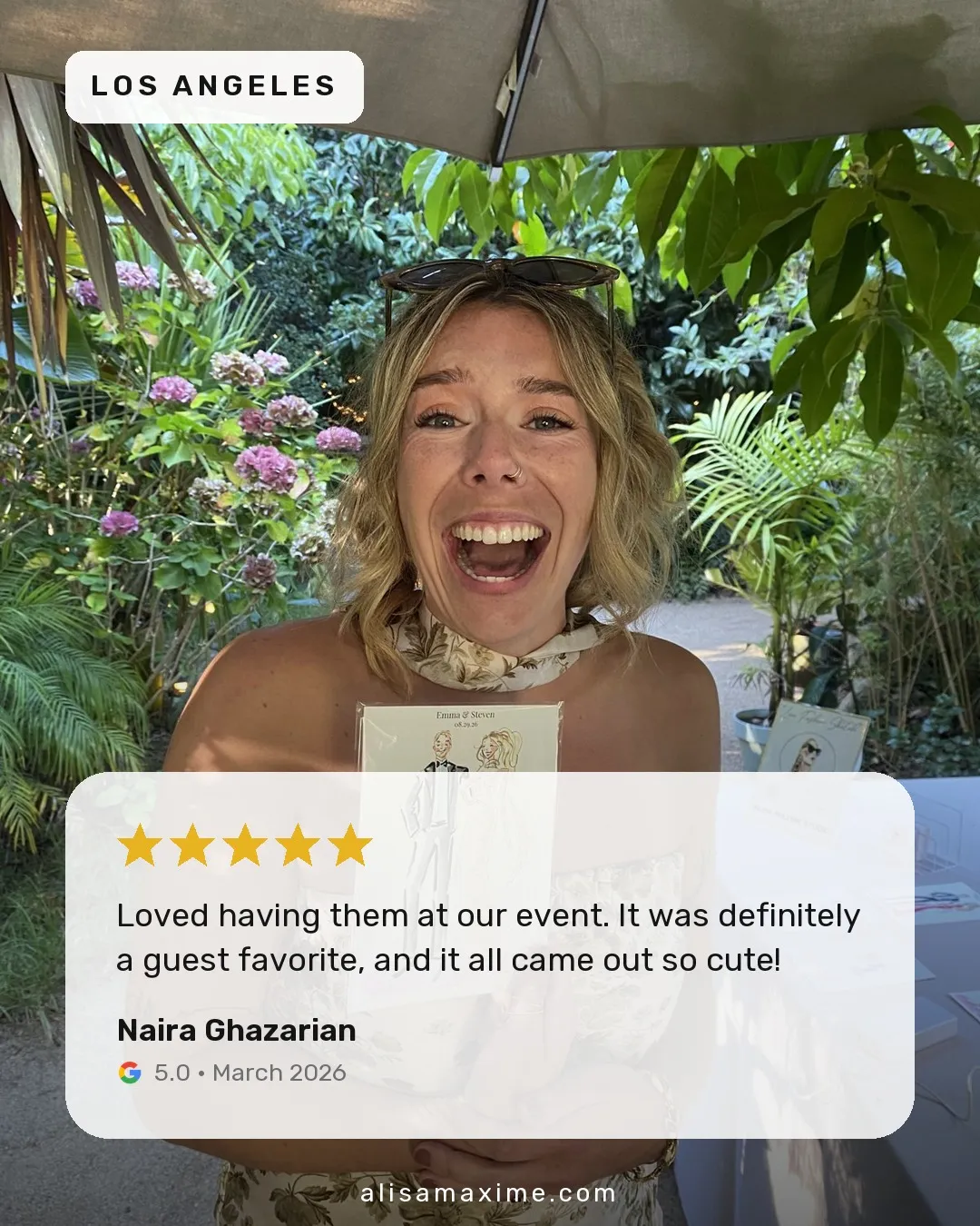 Naira Ghazarian's Google review, on a photo from one of our events