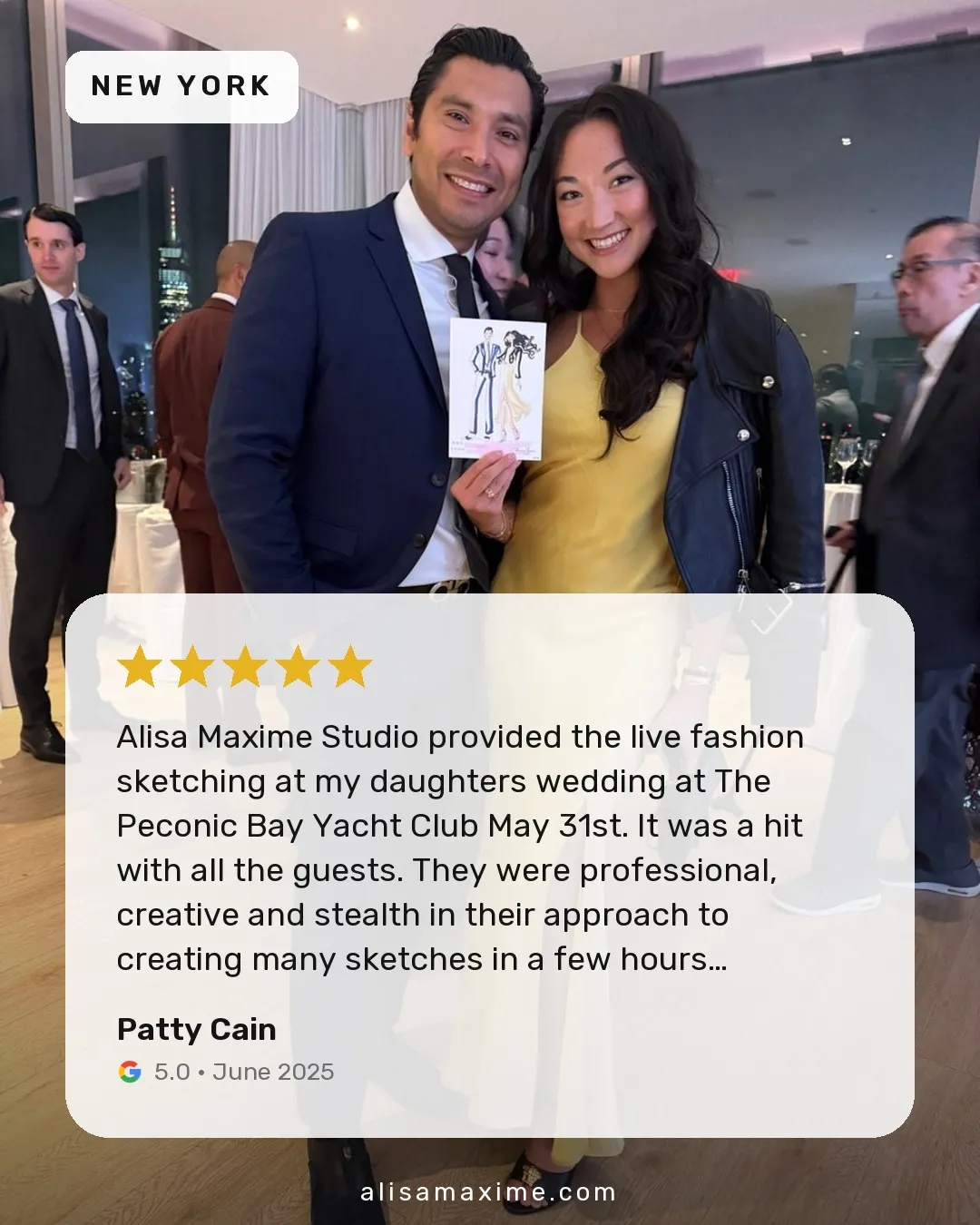 Patty Cain's Google review, on a photo from one of our events