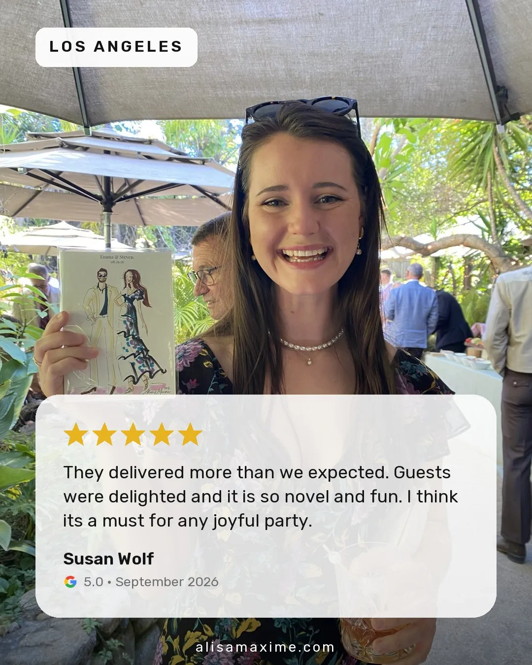 Susan Wolf's Google review, on a photo from one of our events
