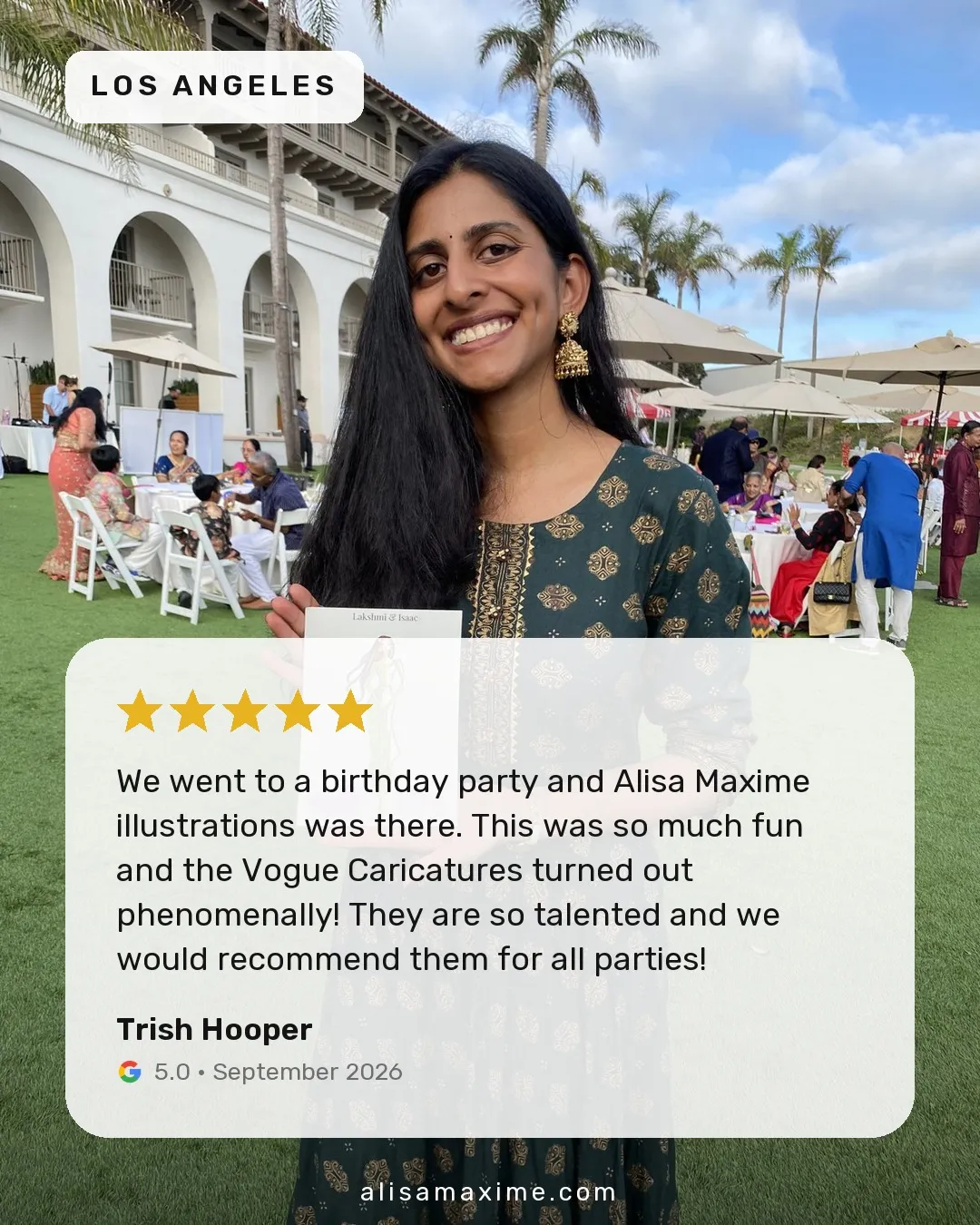 Trish Hooper's Google review, on a photo from one of our events