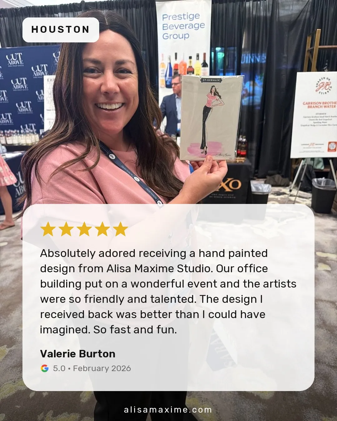 Valerie Burton's Google review, on a photo from one of our events